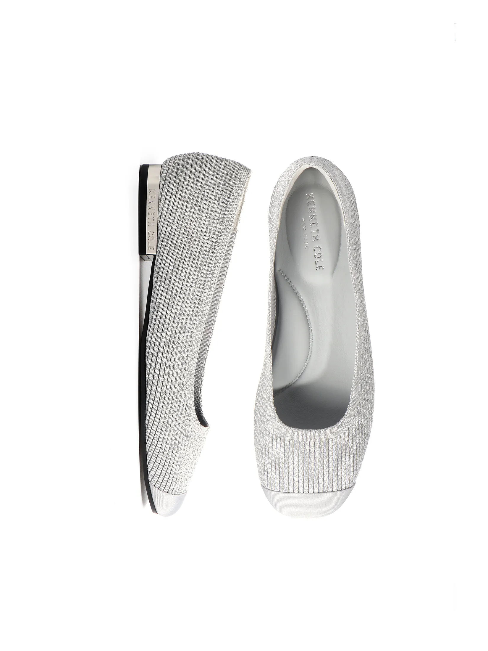 KENNETH COLE WOMEN FLATS FLORENCE KNIT FLATS  /SILVER