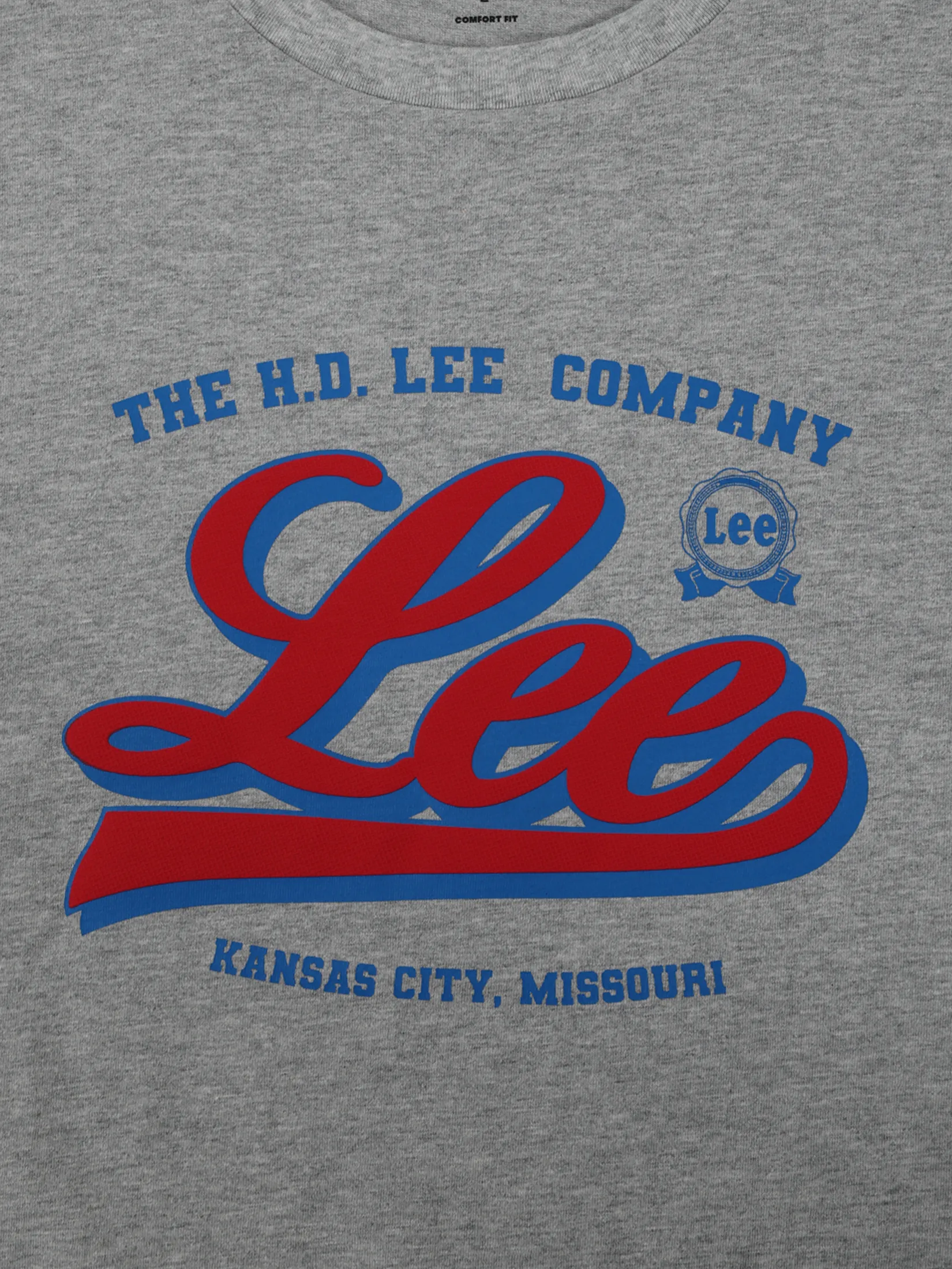 LEE Men s Tee Short Sleeve Comfort Fit Grey