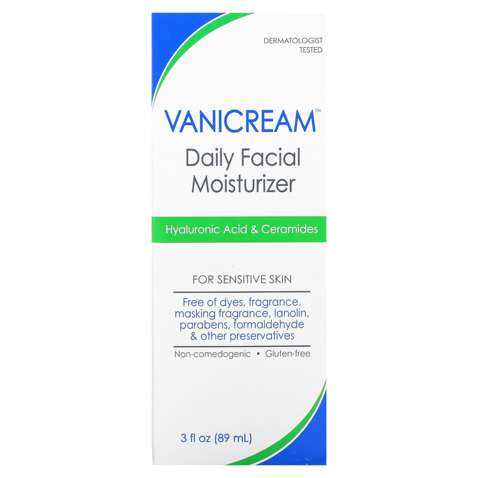Vanicream, Ежедневное увлажняющее средство для чувствительной кожи, без отдушек, 89 мл (3 жидк. Унции)