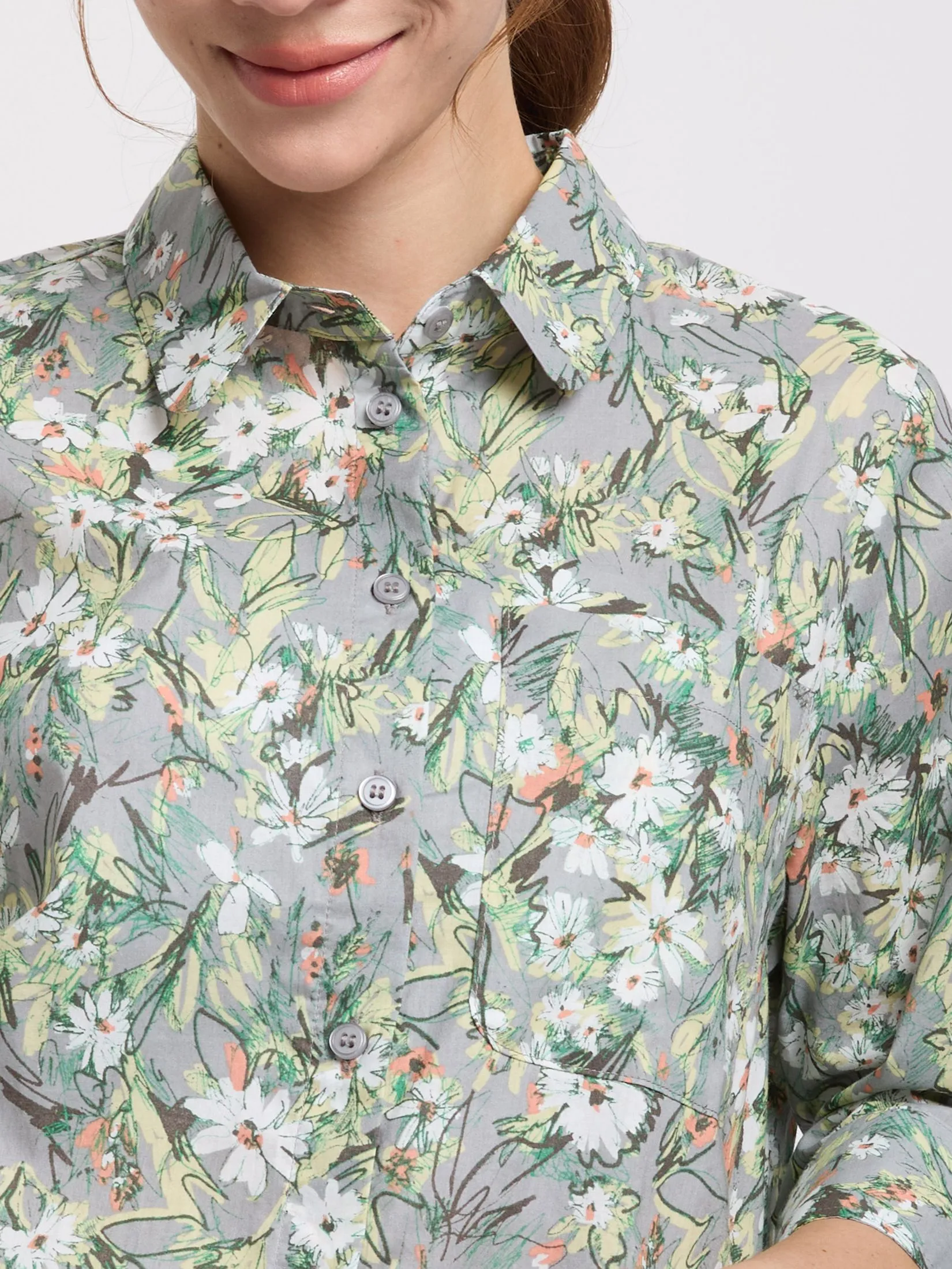 EASY PIECES Women Shirt Long Sleeves Collar Neck Print