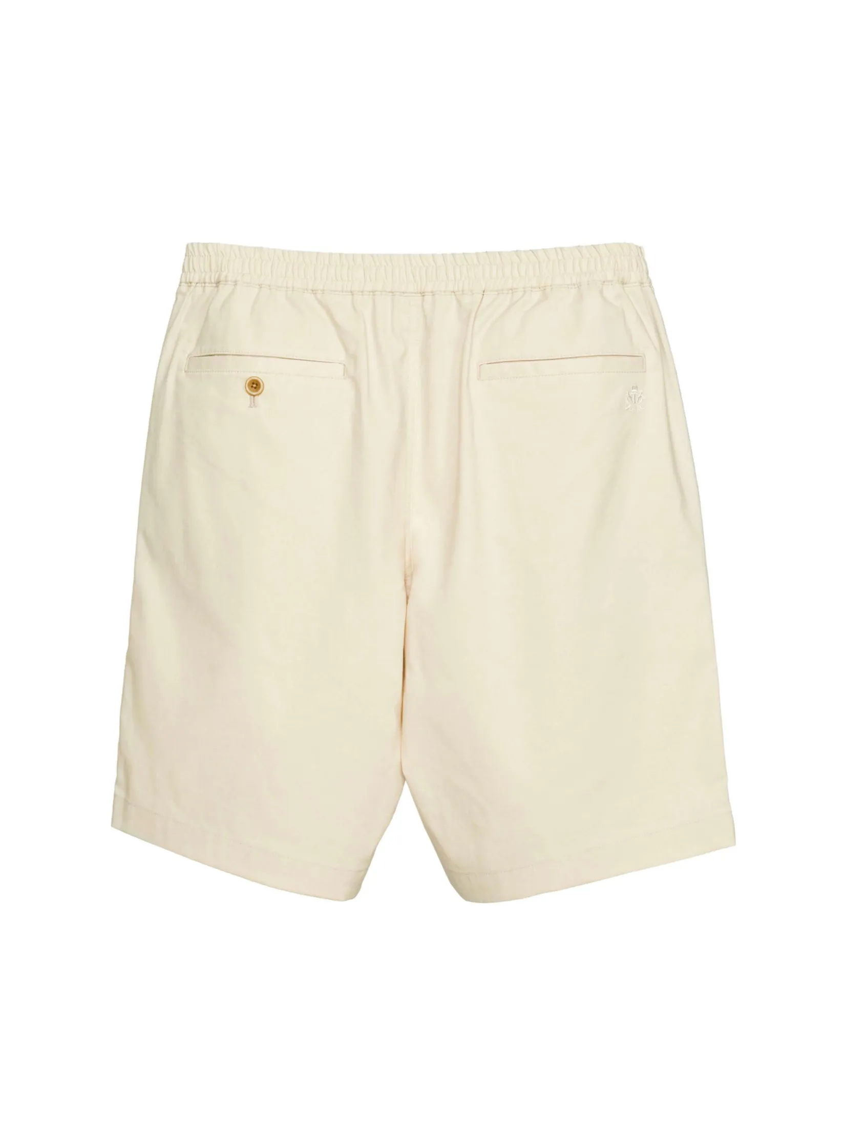TAKEO KIKUCHI MEN BEIGE STRETCH BLENDED HEMP SUMMER SHORTS