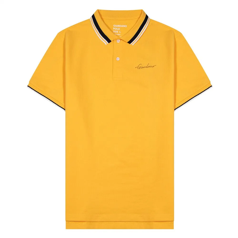 GIORDANO Yellow Men's Solid Polo