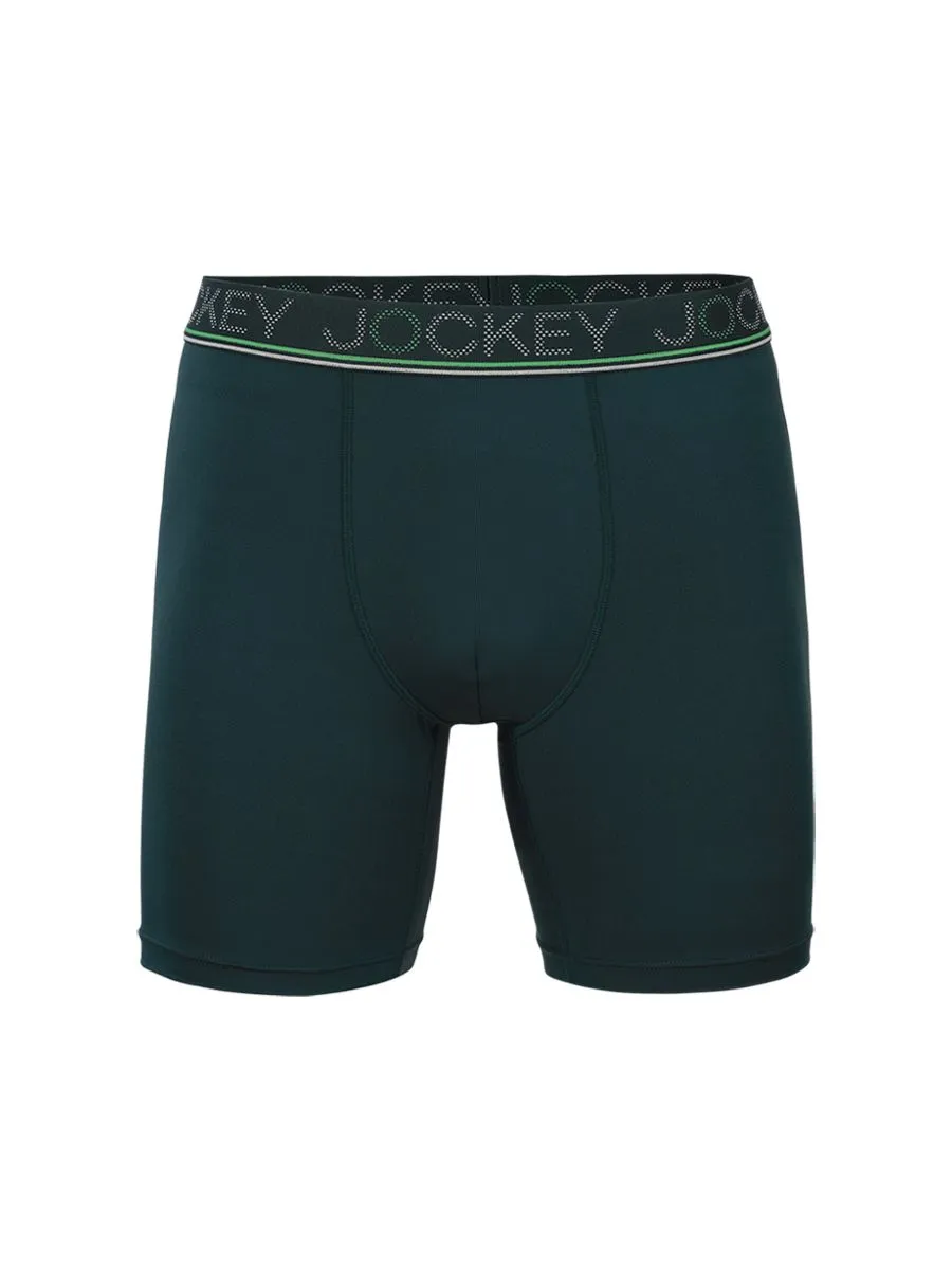 JOCKEY UNDERWEAR Men's COOLING JADE BOXER TRUNK GREEN