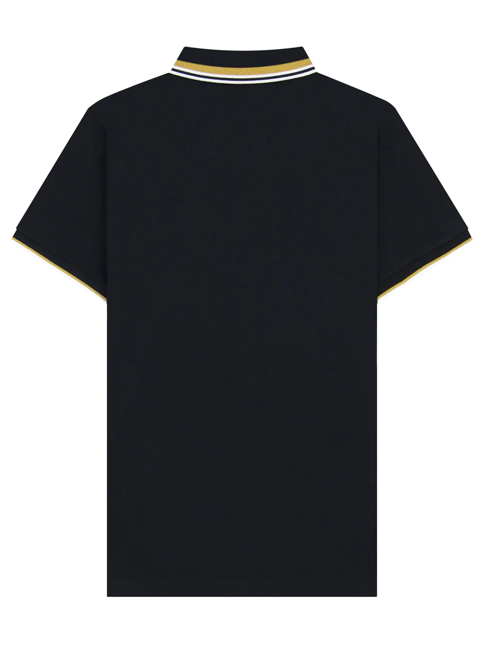 GIORDANO Men's Signature Pique Embroidery Solid Polo Signature Black