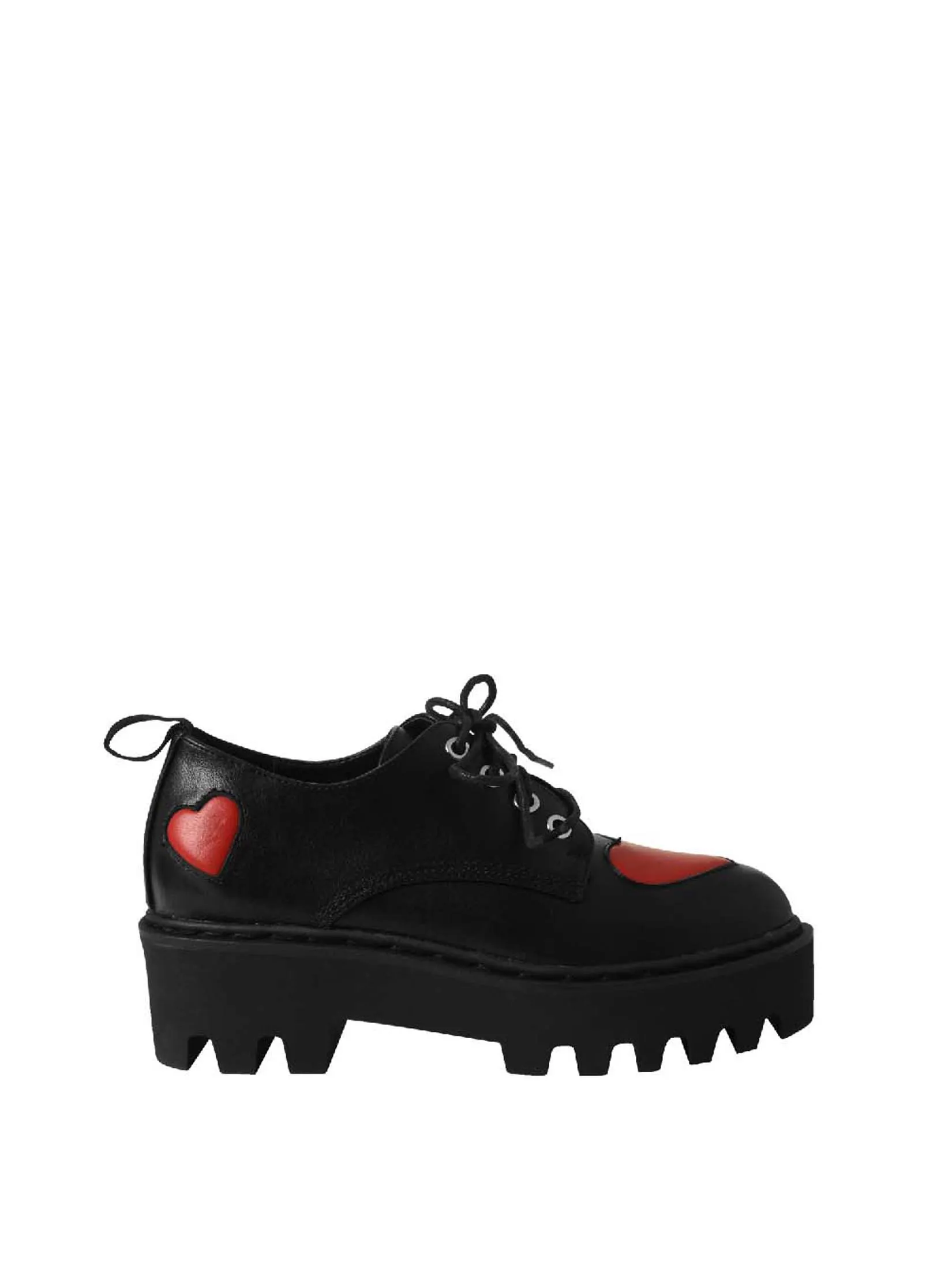 VILLAINS SF YEEKAI Women s Platform Oxford Boots BLACK RED