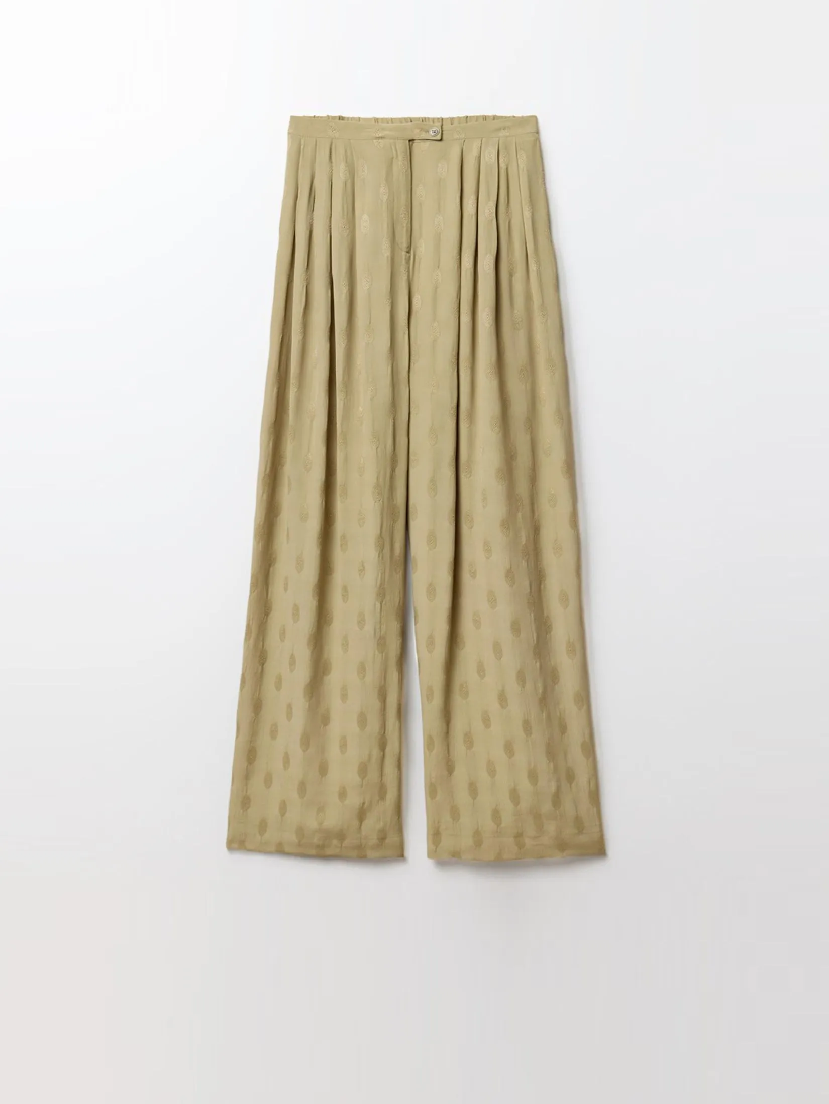 SFERA Women Trousers Fluid Jacquard Khaki Green