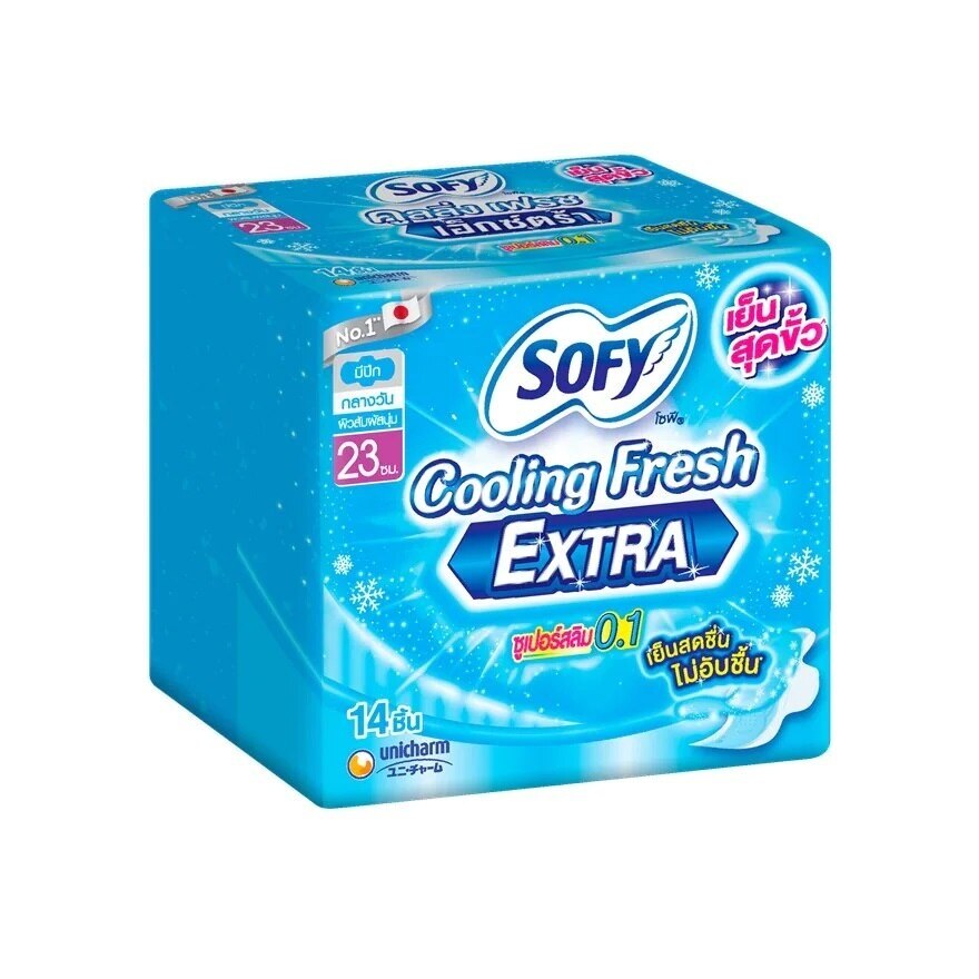 Sofy Cooling Fresh Extra Day Super Slim 0.1 Wing 23 cm. 14 Pcs.