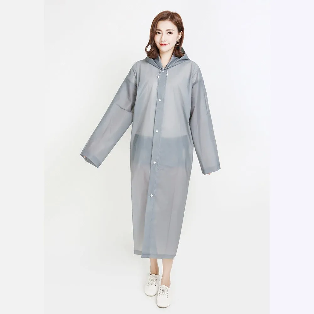 CHARITES BRAND Rain coat, Poncho PVC, Korea Style Waterproof, Dustproof - Grey