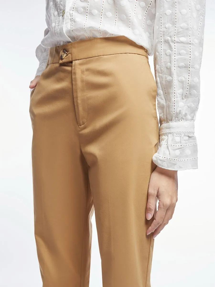 EP Slim Fit Long Pants Women Mid Brown