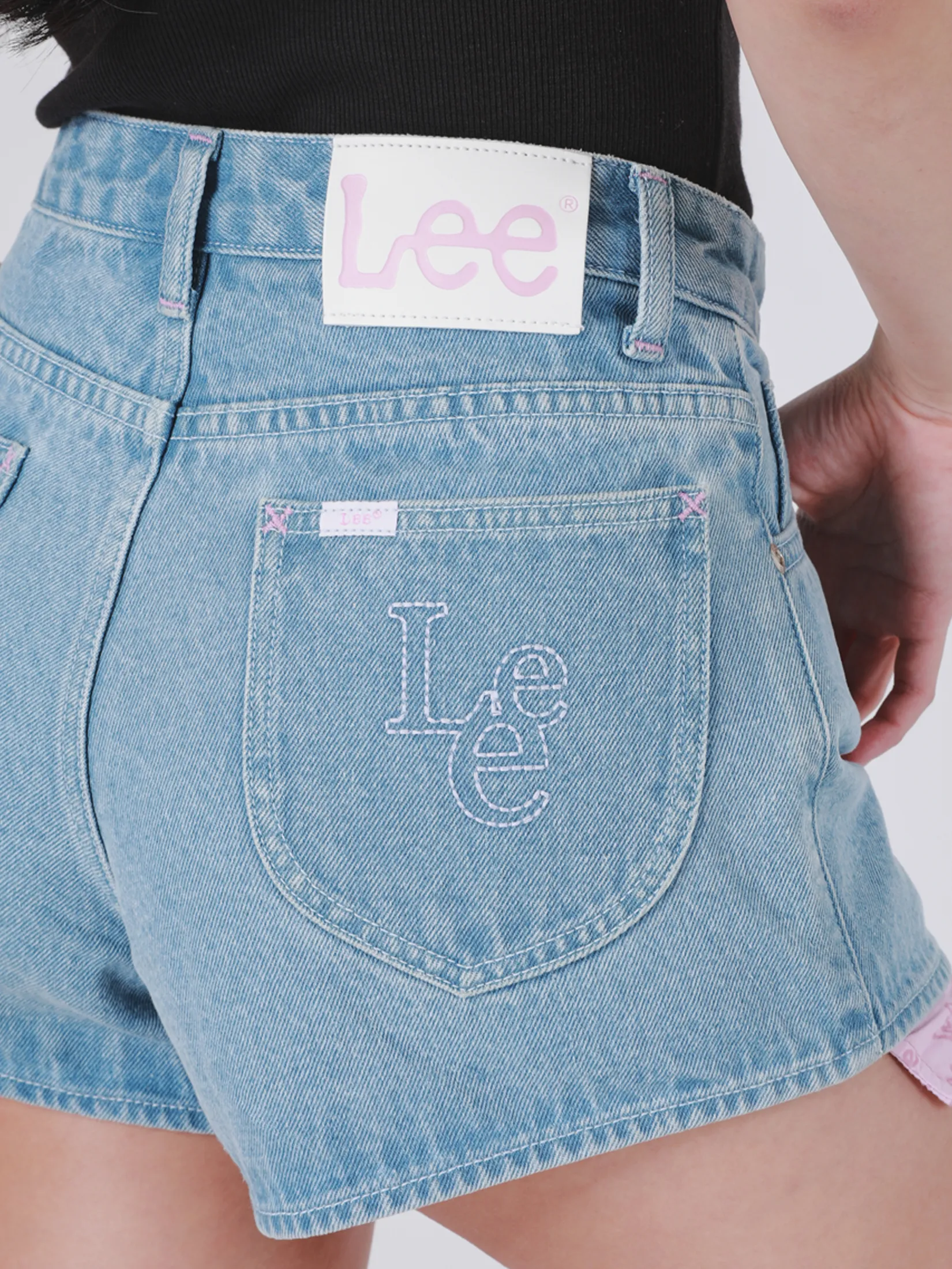 LEE Women s Shorts Lee Pink Collection Light Indigo