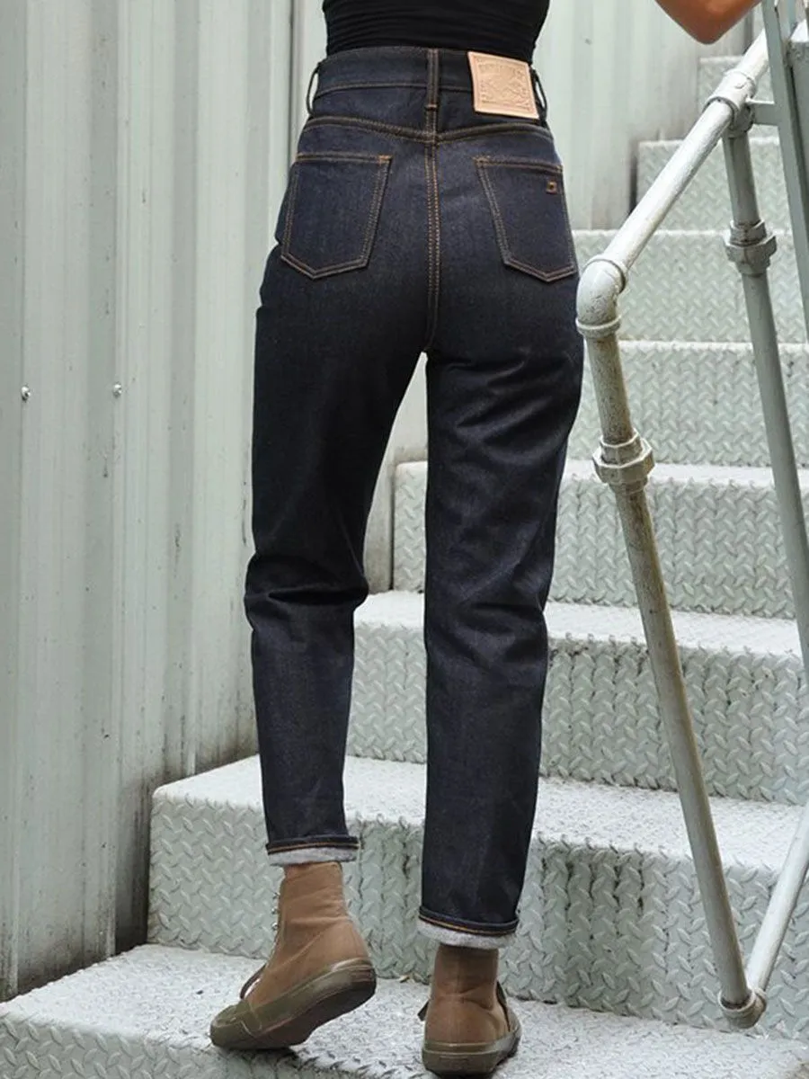 SIMPLE&RAW Devil Selvage Boyfriend Jeans Js907-30 Navy Blue