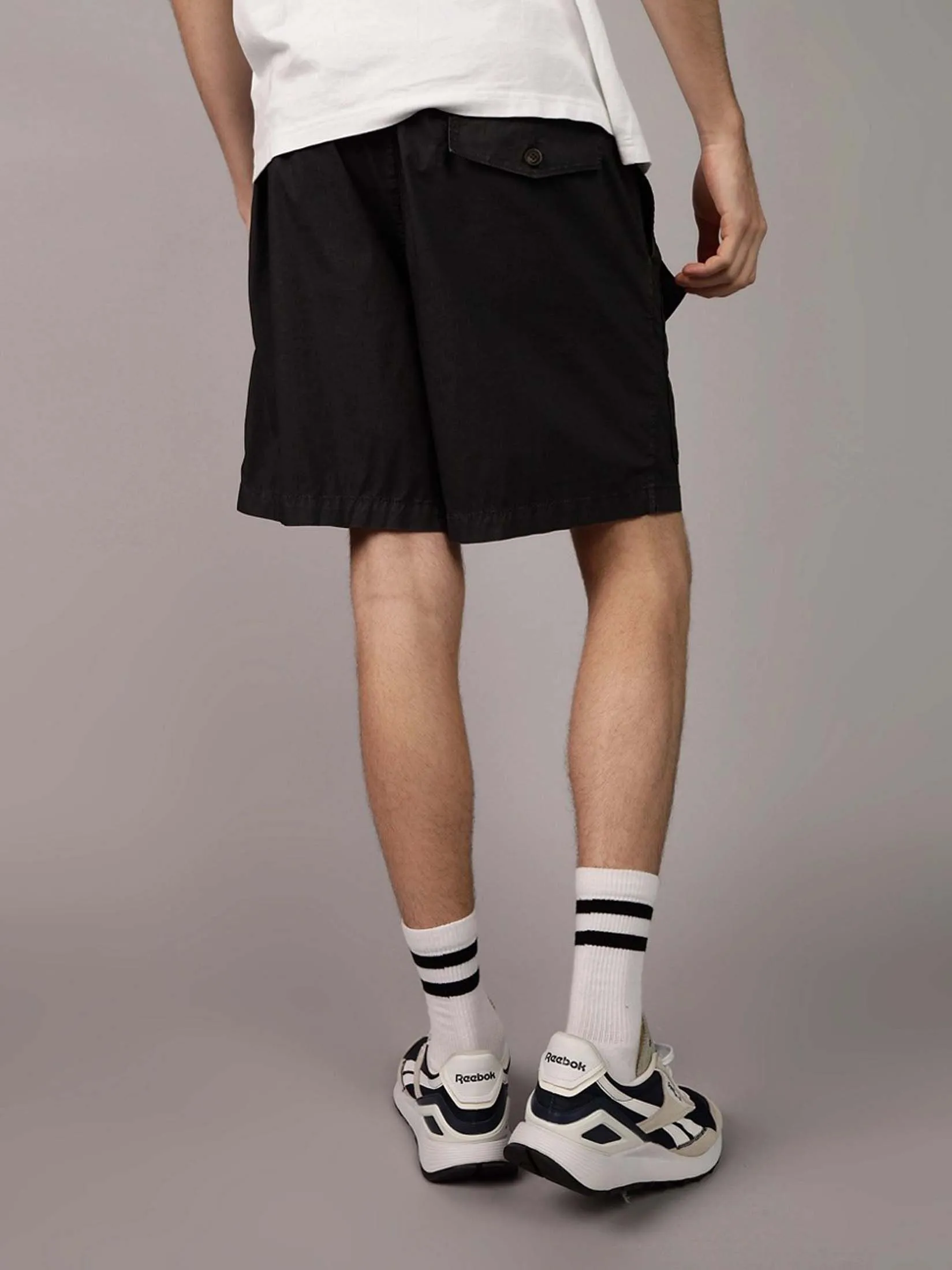 AMERICAN EAGLE MEN 7770 RIB UTLITY PULL ON SHORT 024 DARK GRAY