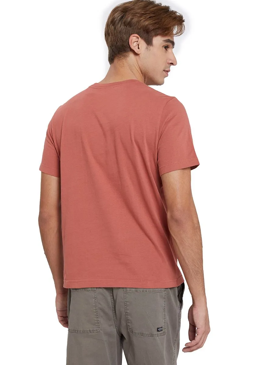 DEFRY 01 Men T-Shirt Short Sleeves Graphic Printed Brown