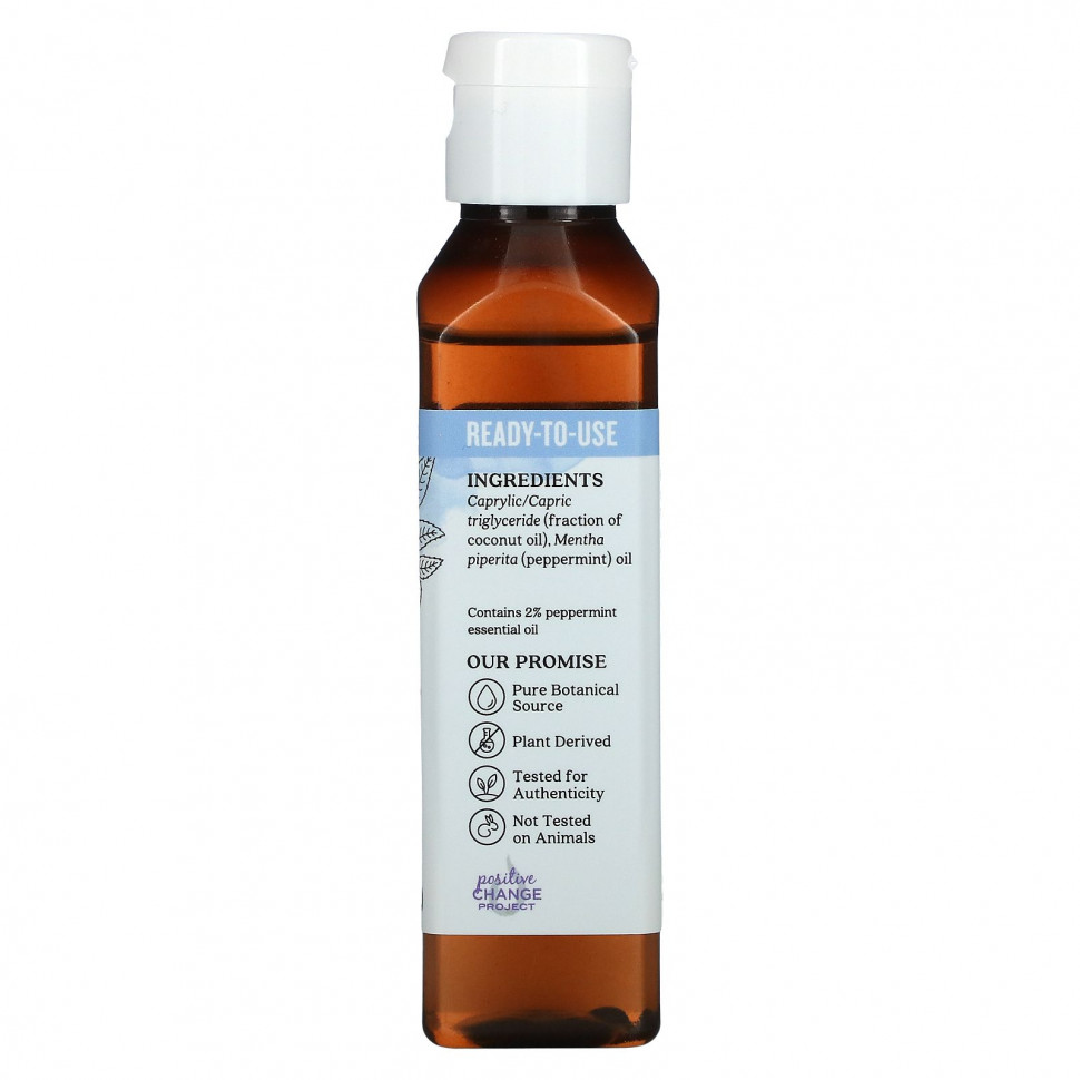 Aura Cacia, Чистое эфирное масло во фракционированном кокосовом масле, перечная мята, 118 мл (4 жидк. Унции)