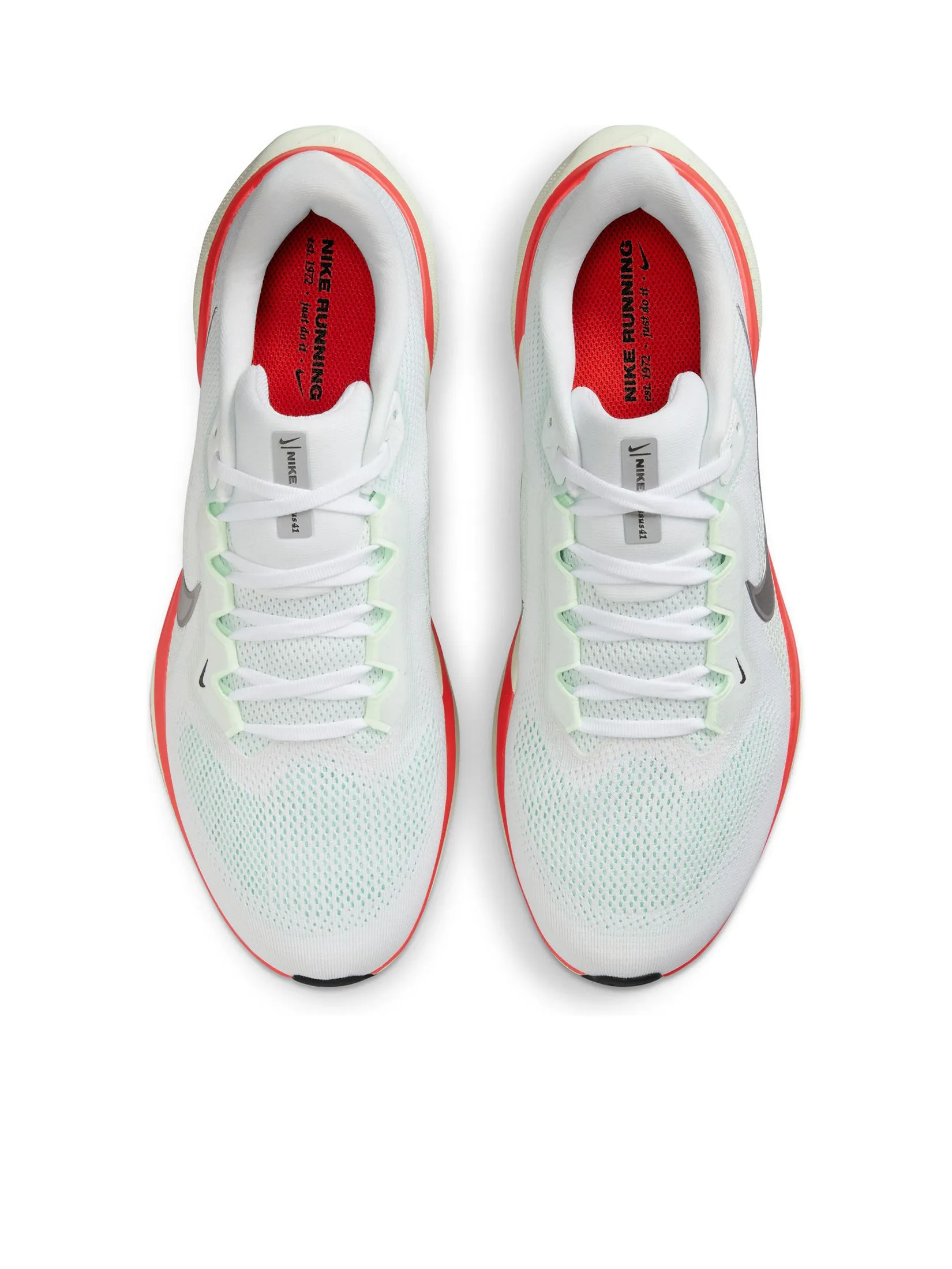 NIKE Men Running Shoes Pegasus 41 FD2722-115 White/Metallic Silver-Barely Green