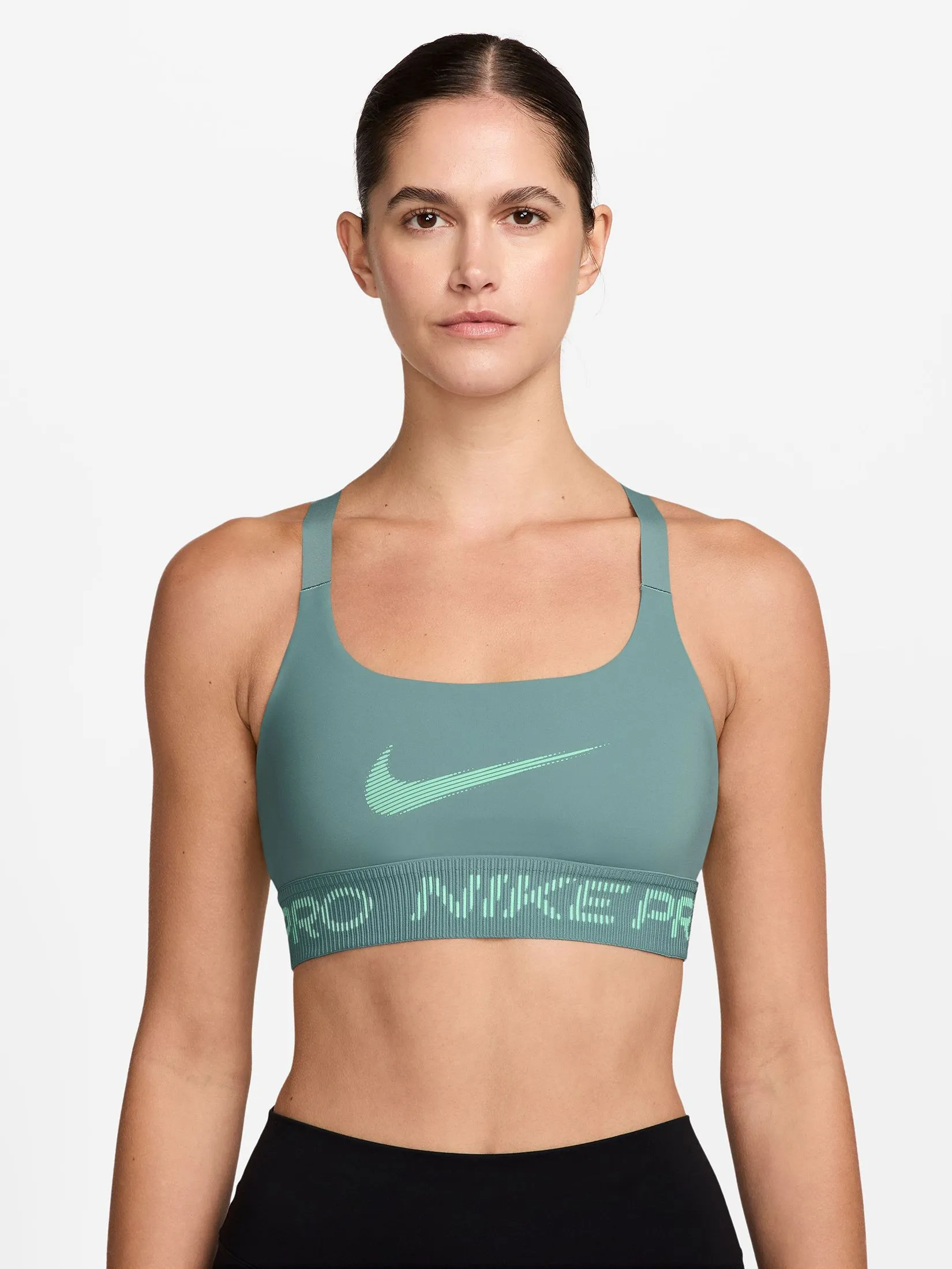 NIKE Women Sport Bar Pro Light-Support Non-Padded IF3974-017 Cannon/Mint Foam/White