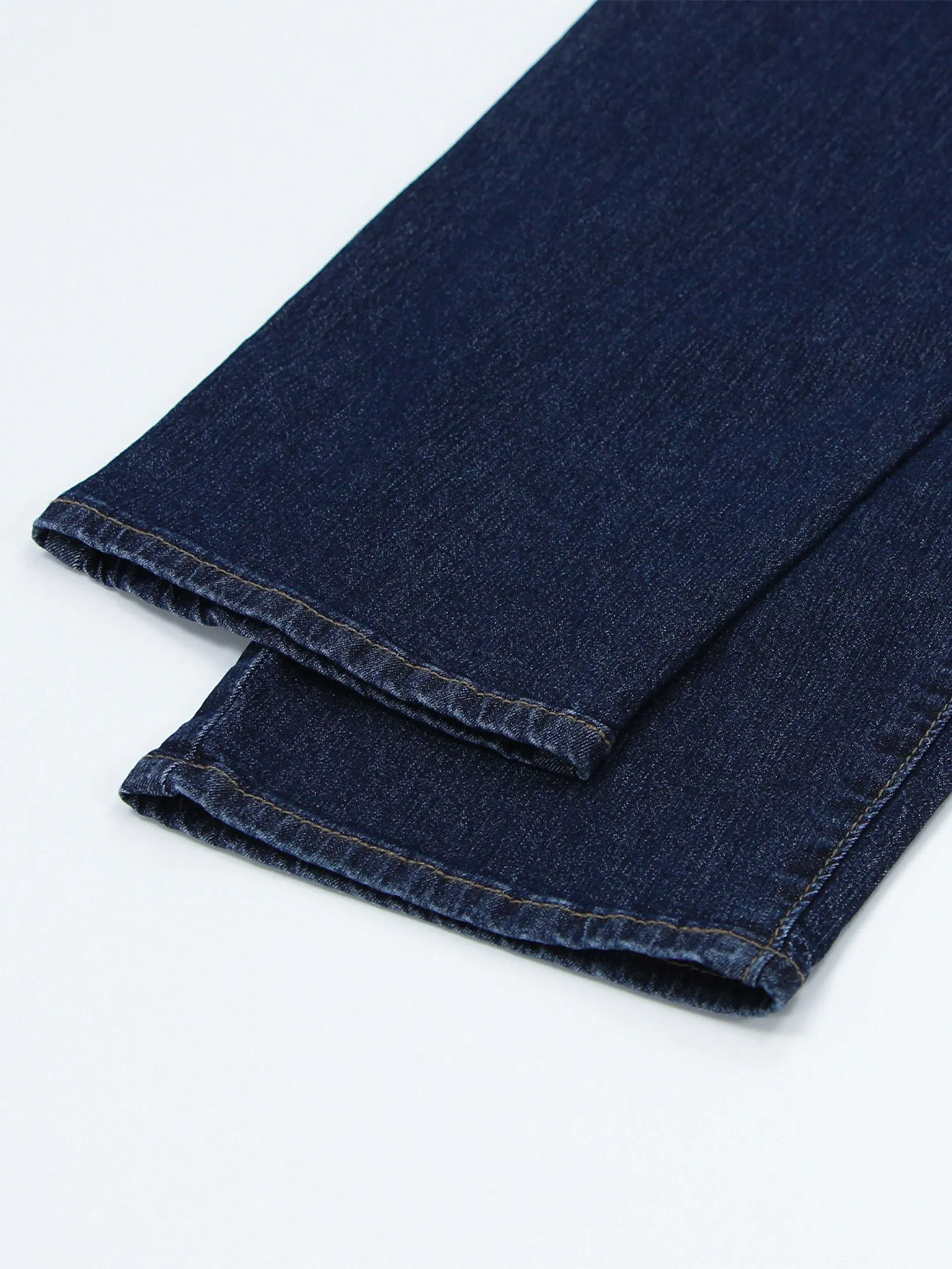 GIORDANO Men's Regular Stretch Denim Jeans(180° Elastic Waist) Dark indigo