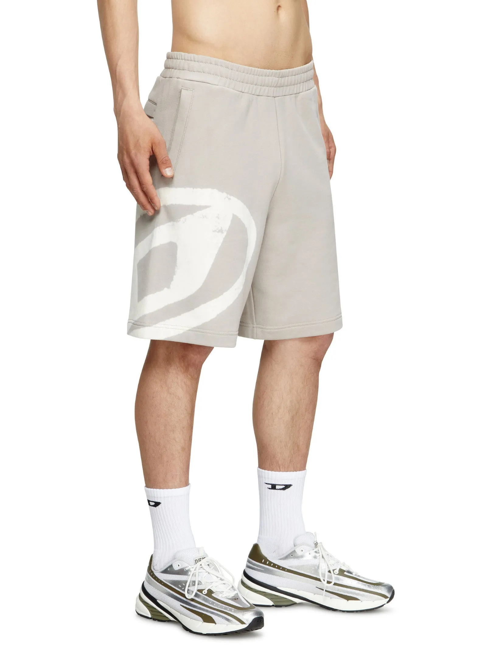 DIESEL Shorts Men P-CROW-BLEACH SHORTS Grey Size - M
