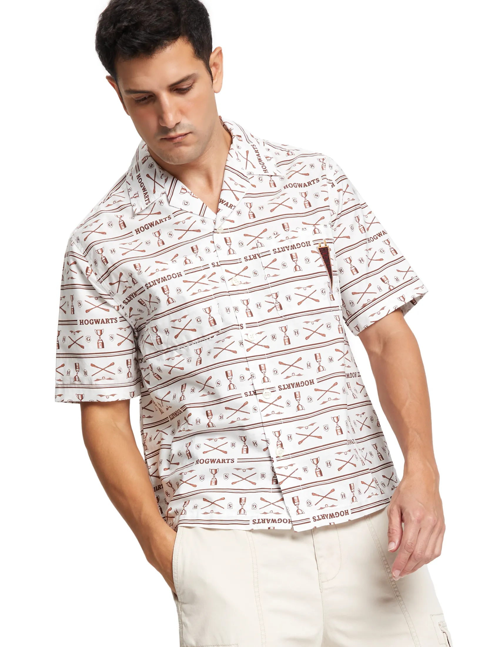 DEFRY 01 Men Shirt Short Sleeves Printed Multi-Color