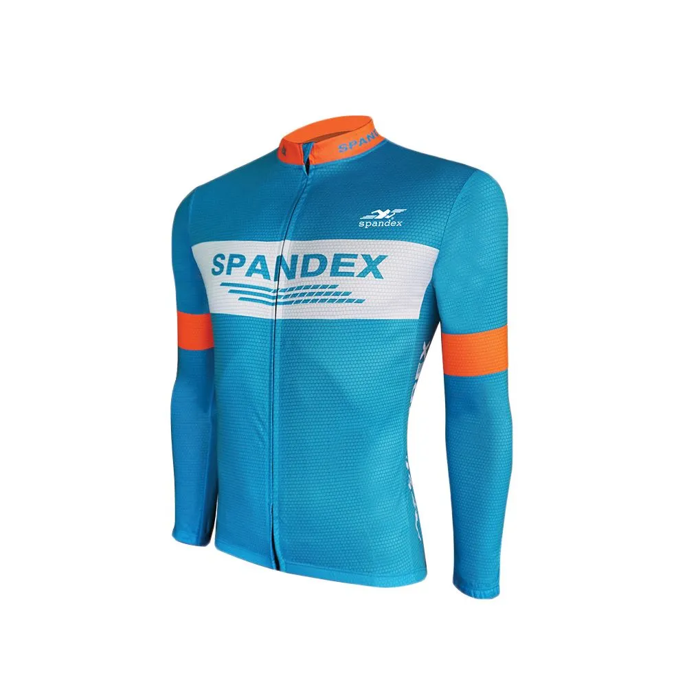 SPANDEX Blue/Orange-CL002-Cycling Long Sleeve
