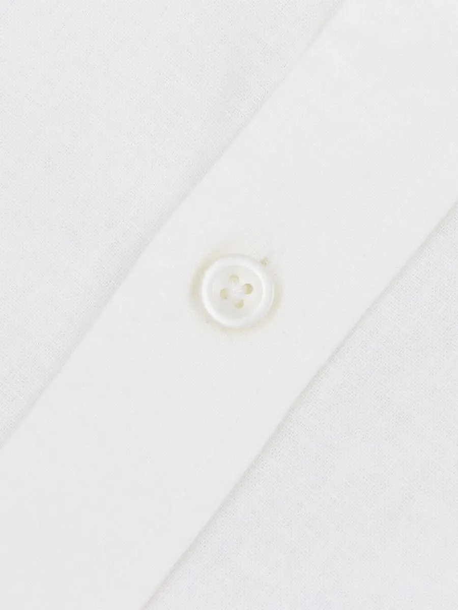 GIORDANO Men's Slim Fit Short Sleeve Linen Shirts White