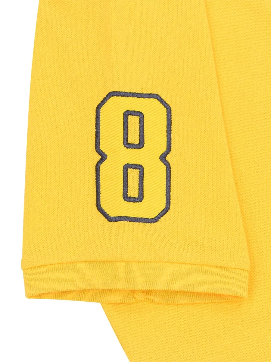 GIORDANO Men's Lycra Pique Embroidery Polo (3D Lion)  Daffodi yellow