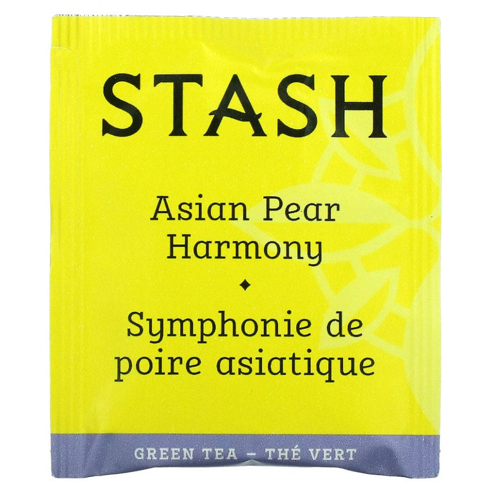 Stash Tea, зеленый чай, азиатская груша, 18 чайных пакетиков, 34 г (1,1 унции)