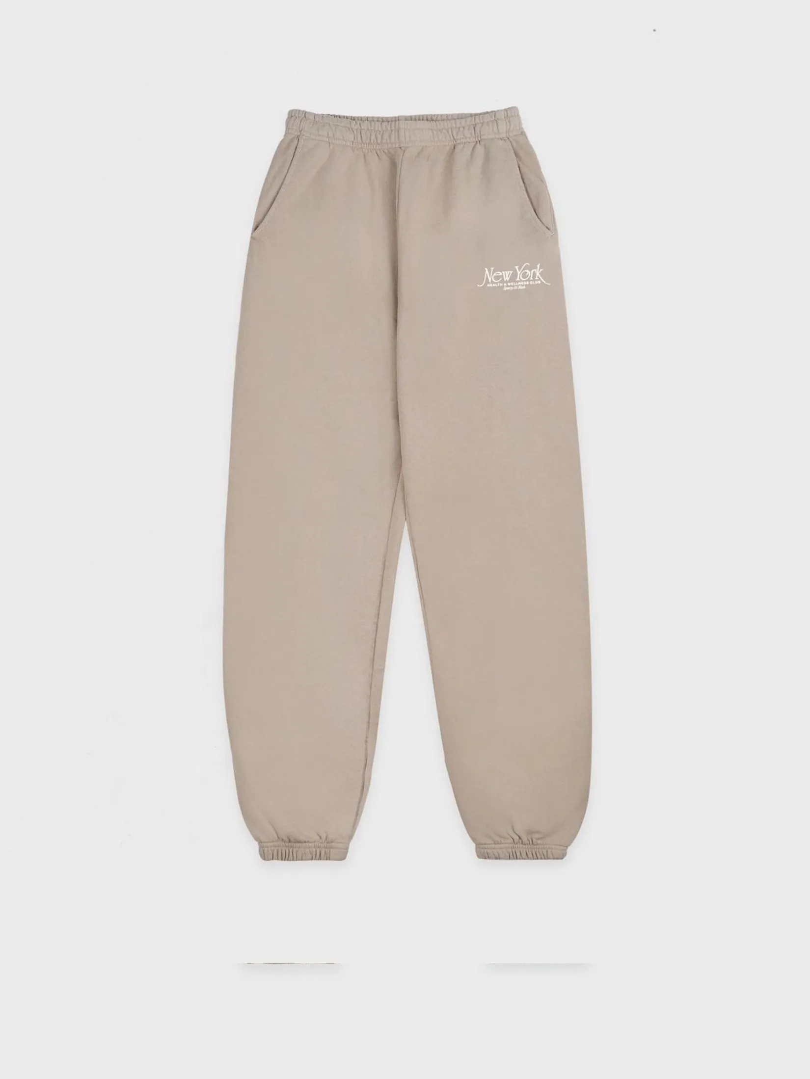 SPORTY & RICH Unisex Sweatpants NY 96 Elephant/White