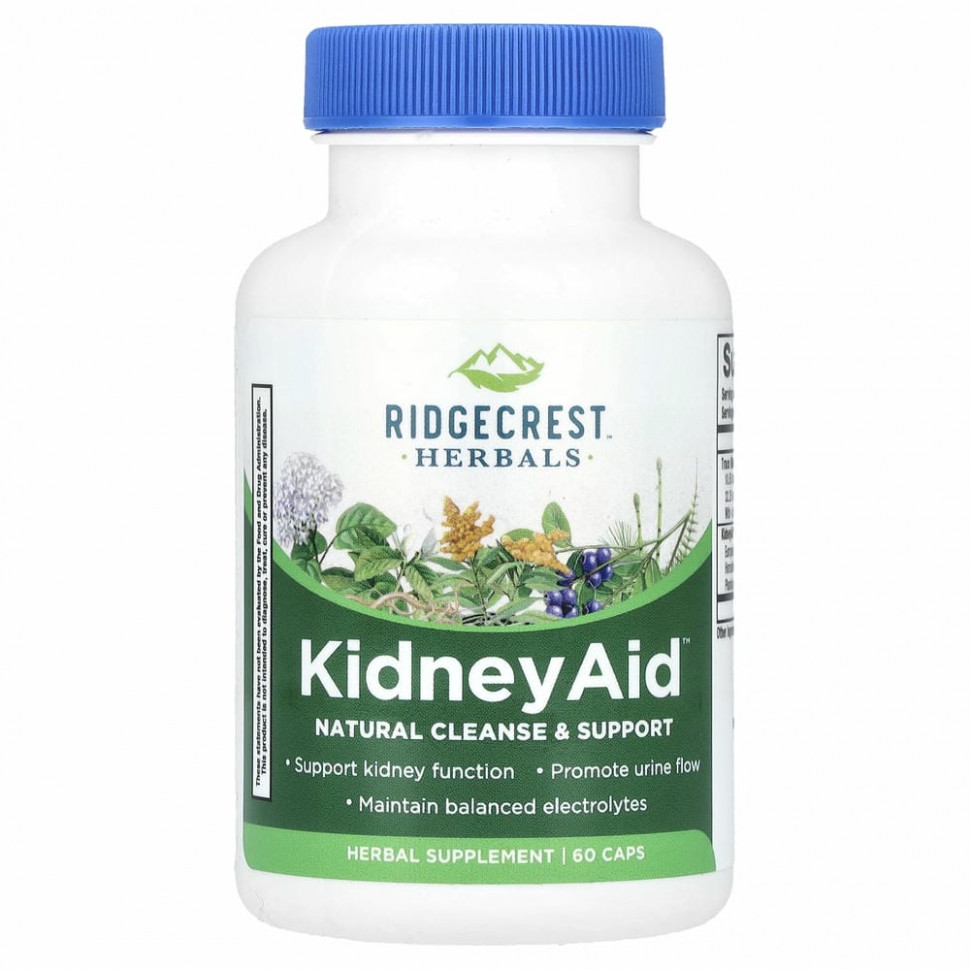 RidgeCrest Herbals, комплекс для почек, 60 вегетарианских капсул