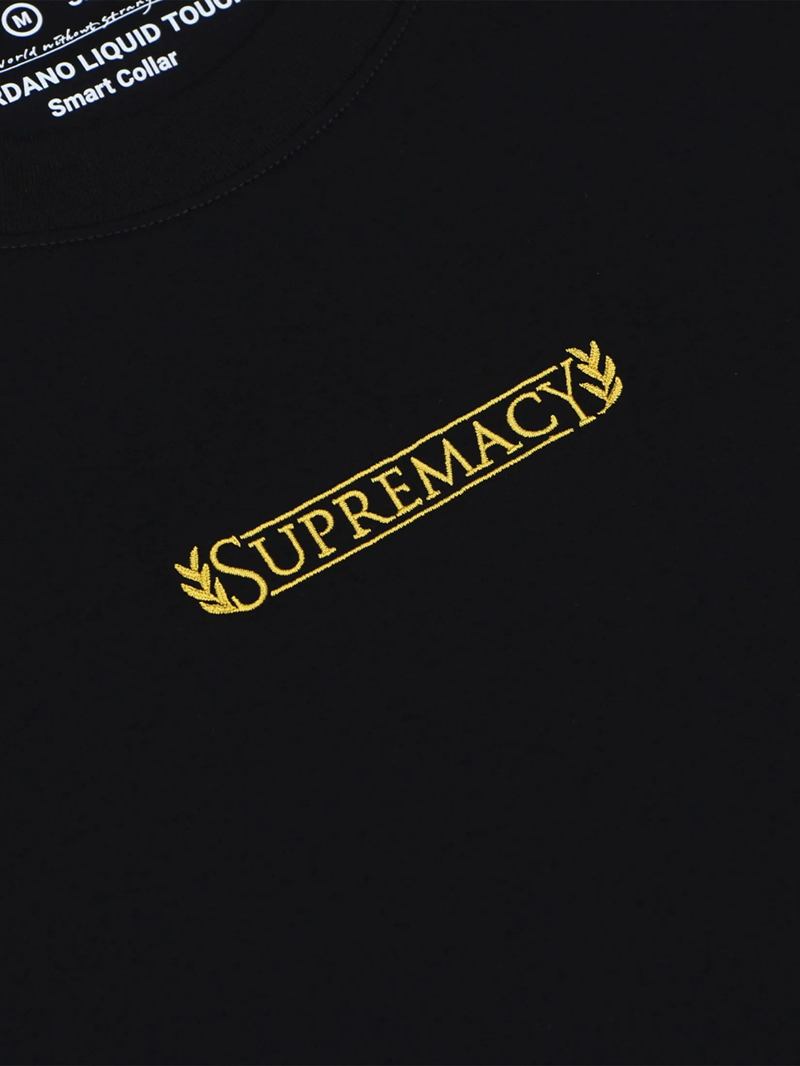 GIORDANO Men Liquid Touch Crew Neck Supremacy T-shirt (Smart Collar) Signature Black