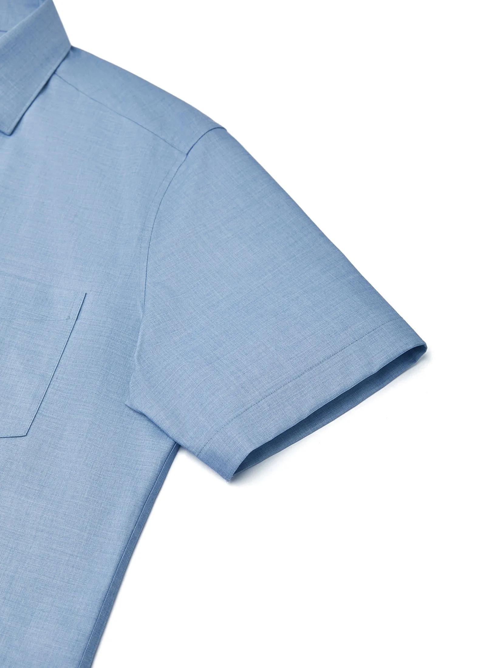 G2000 Men Clothing Non-Iron Silky Touch  Short Sleeve Shirt  Smart Fit - Blue