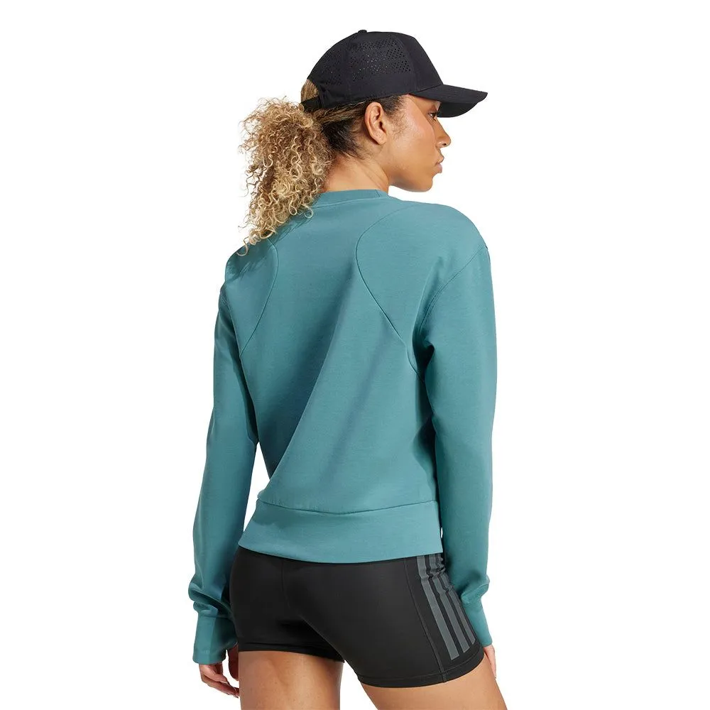 ADIDAS Women Training Sweatshirt Designed-for-Training Warm-Up Green - AD001AP902ELTH