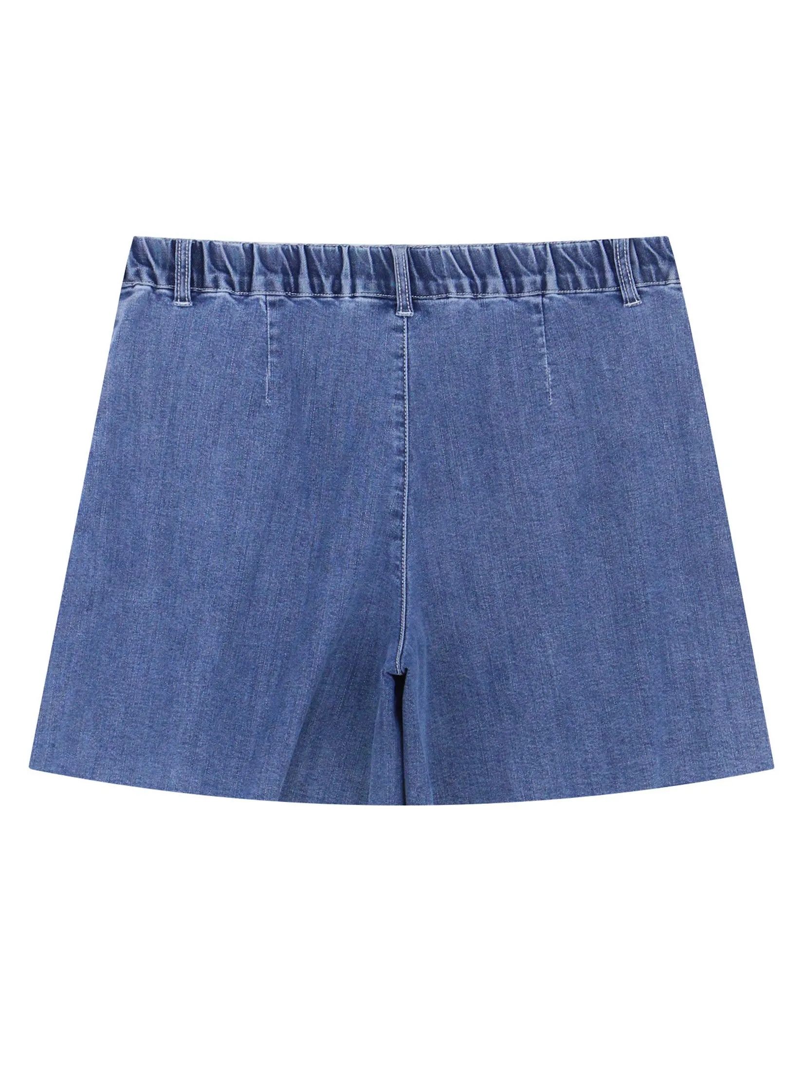 GIORDANO Women's Relaxed Denim Skorts ed Indigo blue