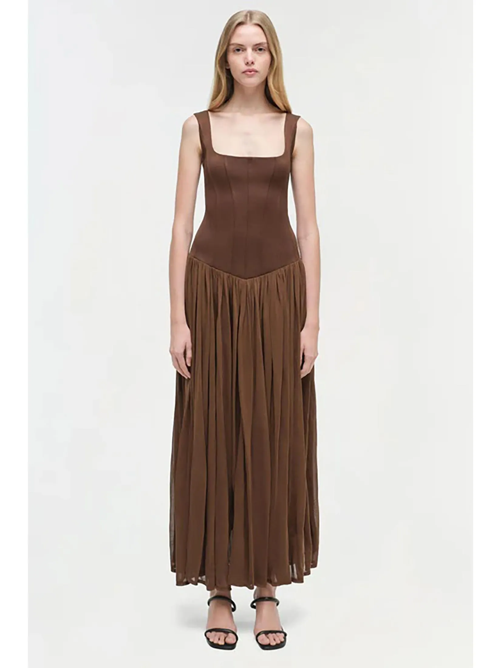 SIMKHAI Women Midi Dress Tank Jamie Cocoa