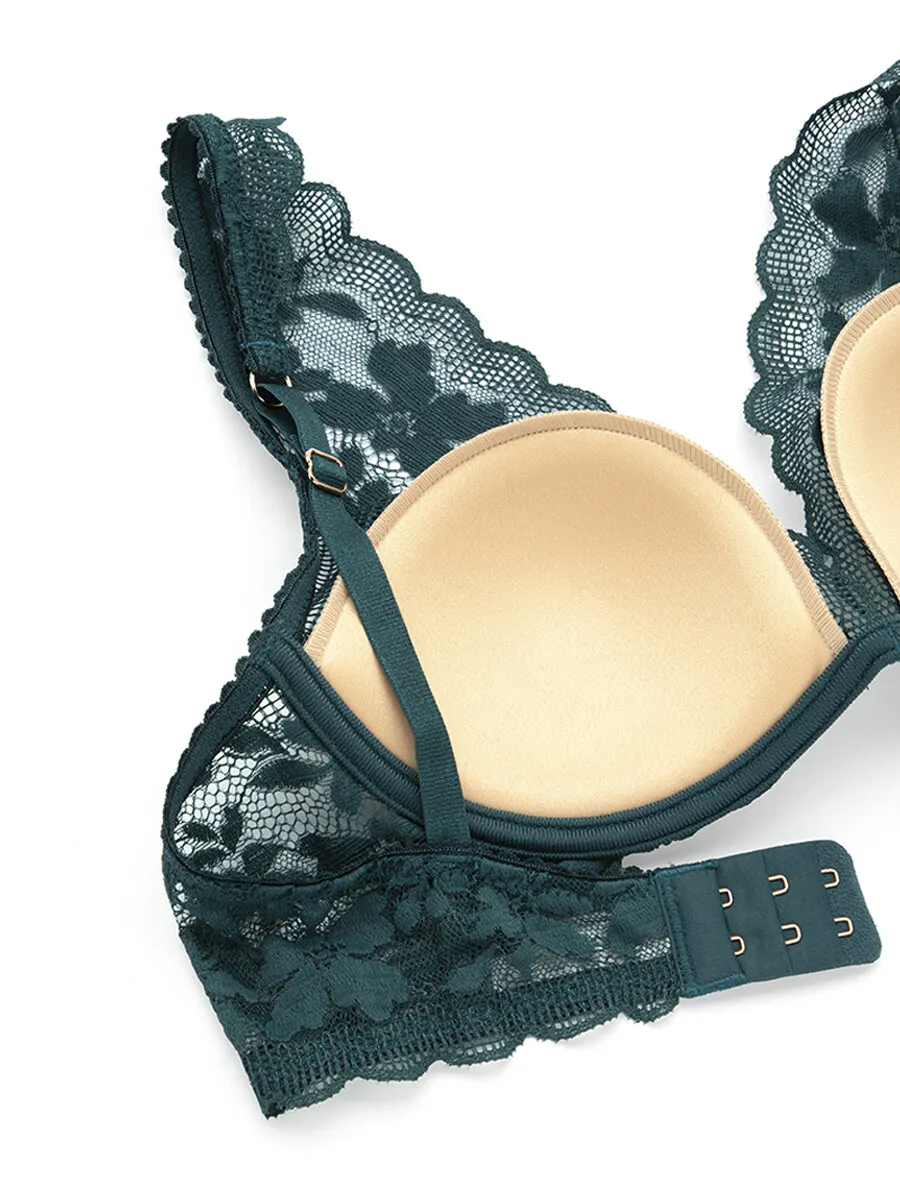 SABINA Bra Wired Woman Basic Lace A/W 24 - Dark Green