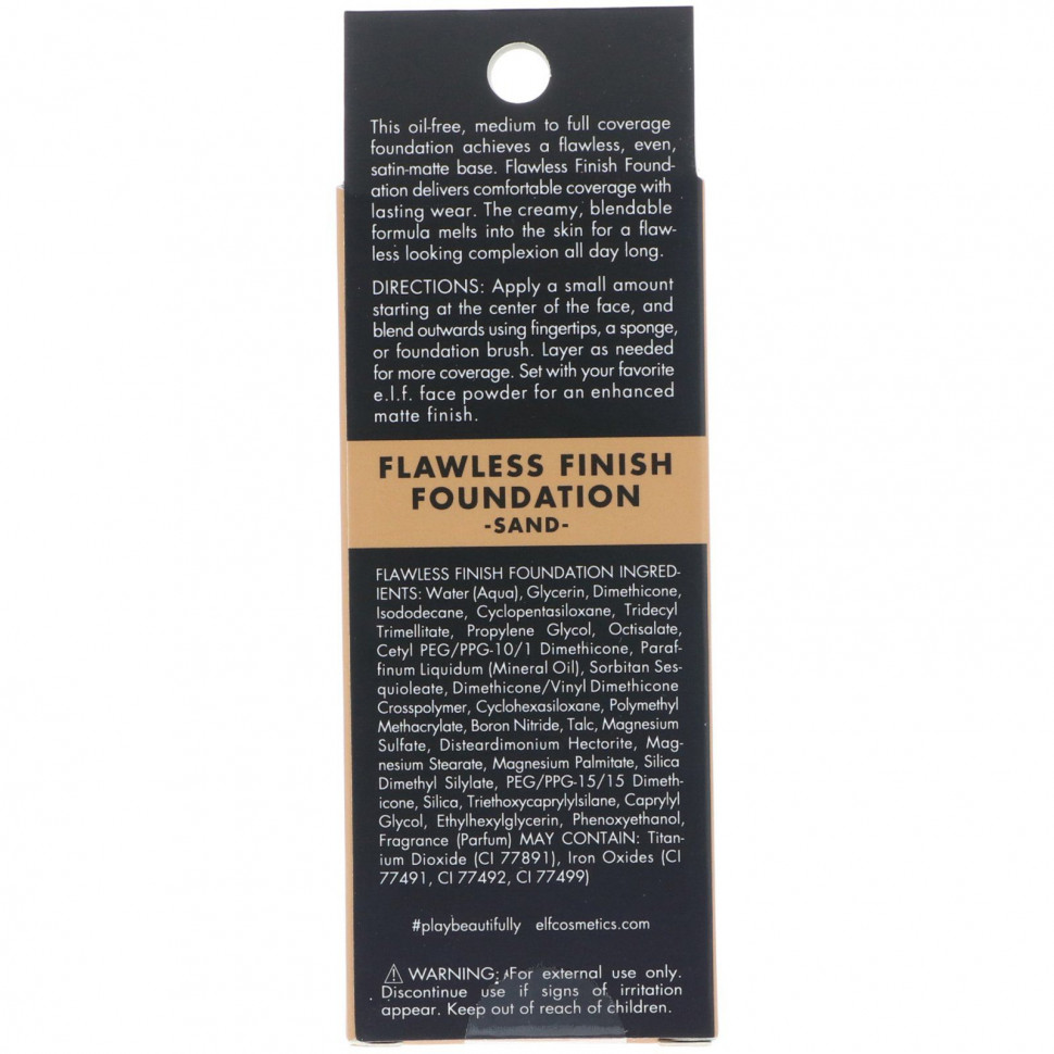 E.L.F., основа для безупречного макияжа, без масла, песочного цвета, 20 мл (0,68 жидкой унции)