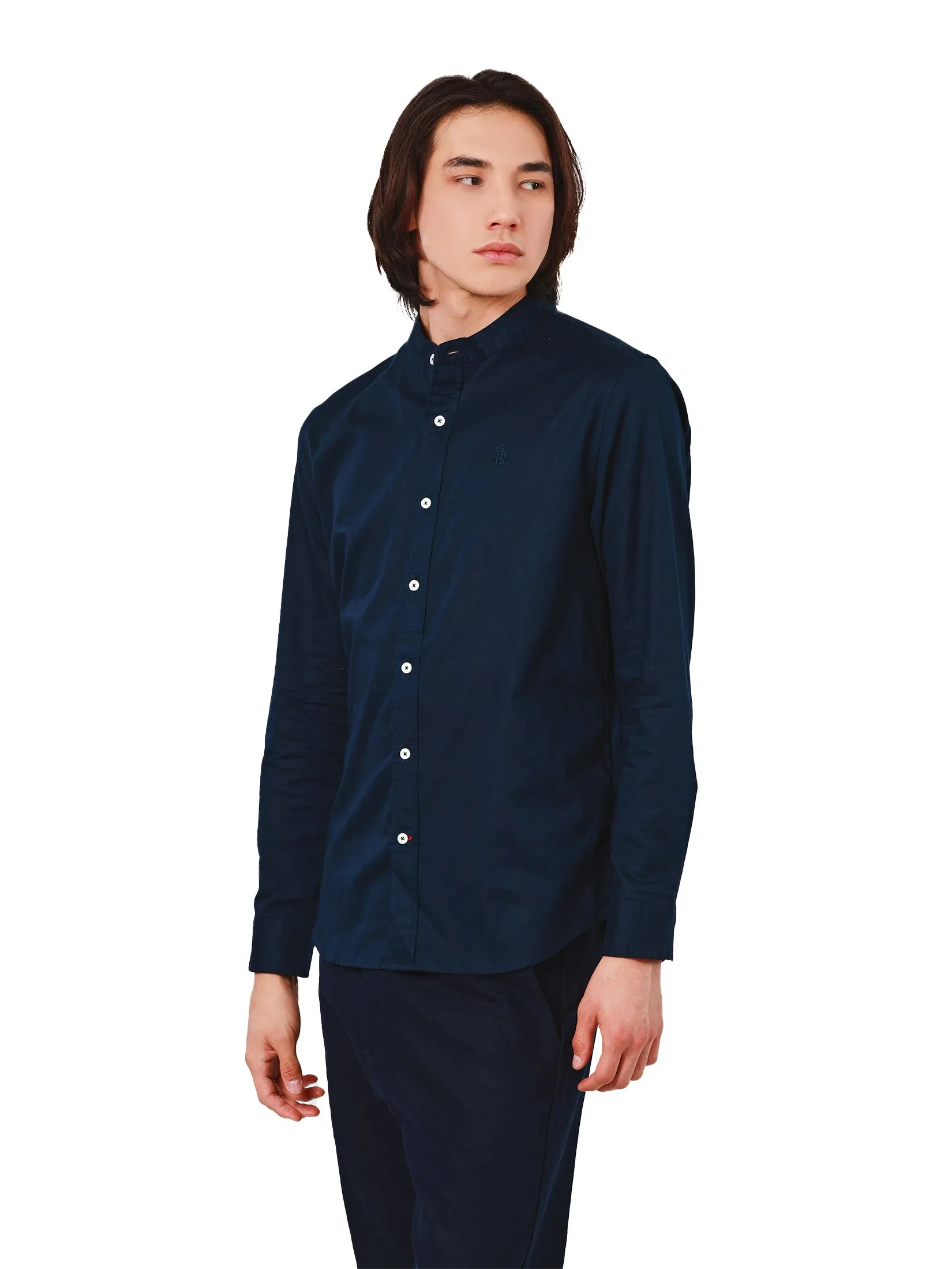 JOHN HENRY Men's Long Sleeves Shirts (Slim Fit) Rejuvenate Vacation Navy