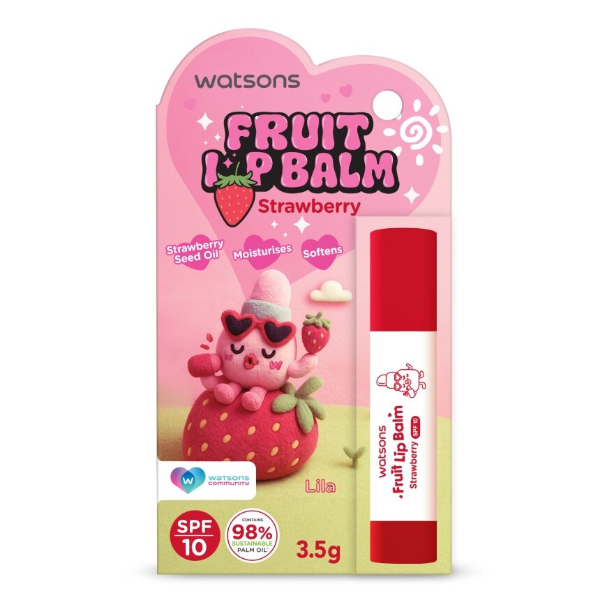 Watsons Fruit Lip Balm Strawberry 3.5g SPF10 (Usagyuuuun)