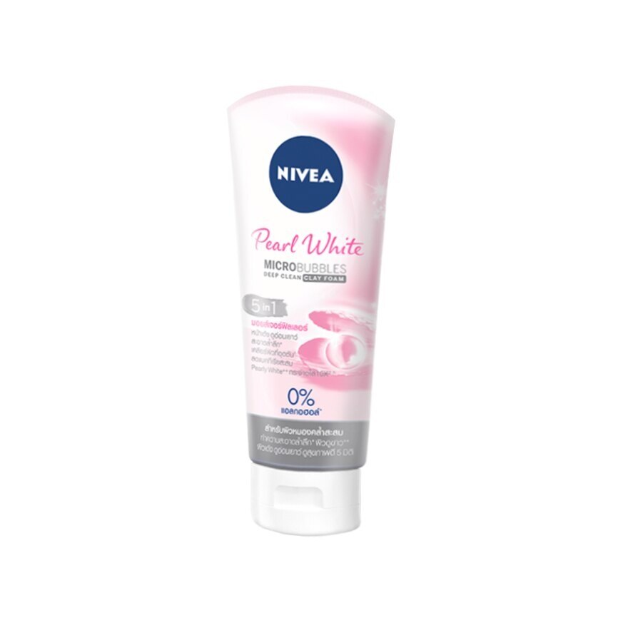 Nivea Pearl White 5in1 Moisture Filler Clay Foam 100 G. โฟมล้างหน้า