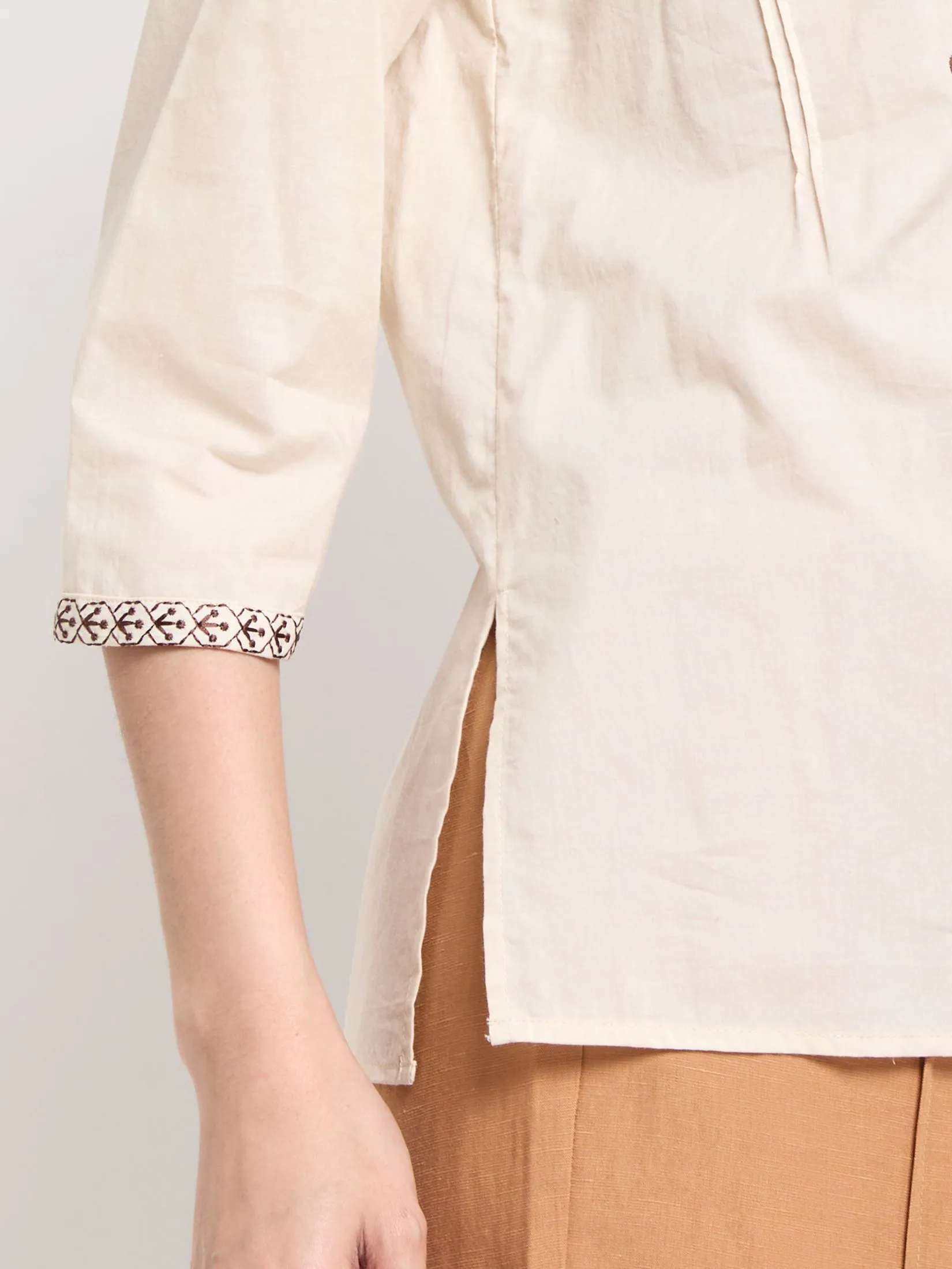 JOURNAL Women Blouse Long Sleeves V-Neck Embroidered Design