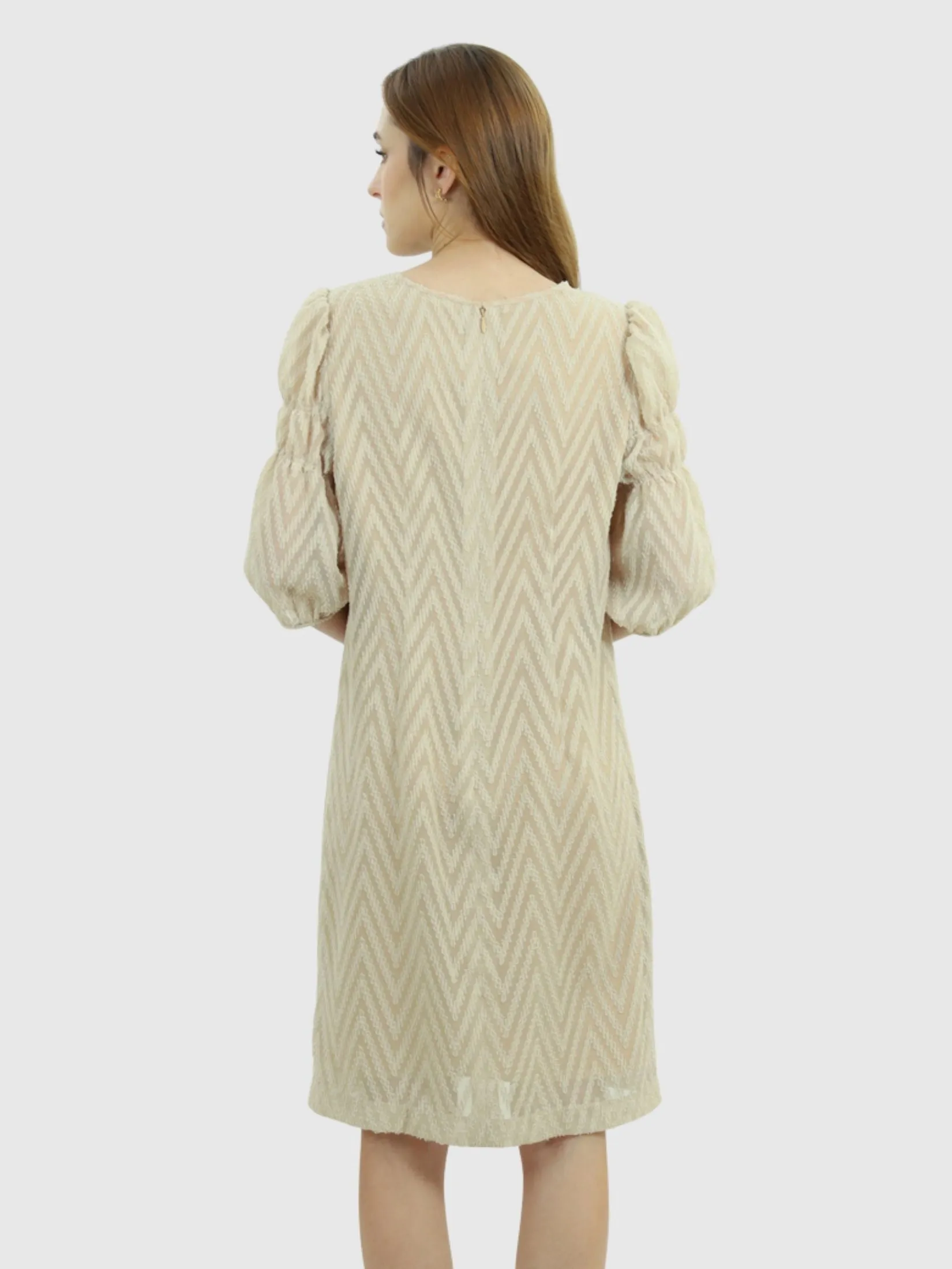 VERONIQA Women Dress Long Sleeves Uragiri Beige