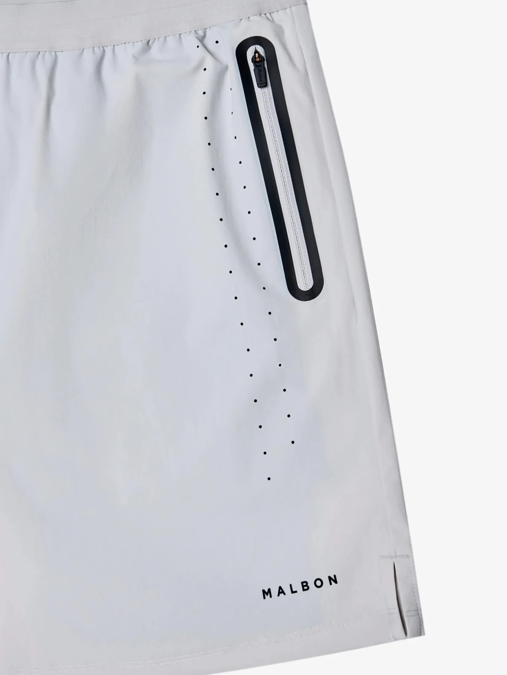 MALBON GOLF PERFORMANCE 2-1 SHORTS IN SLATE/BLACK