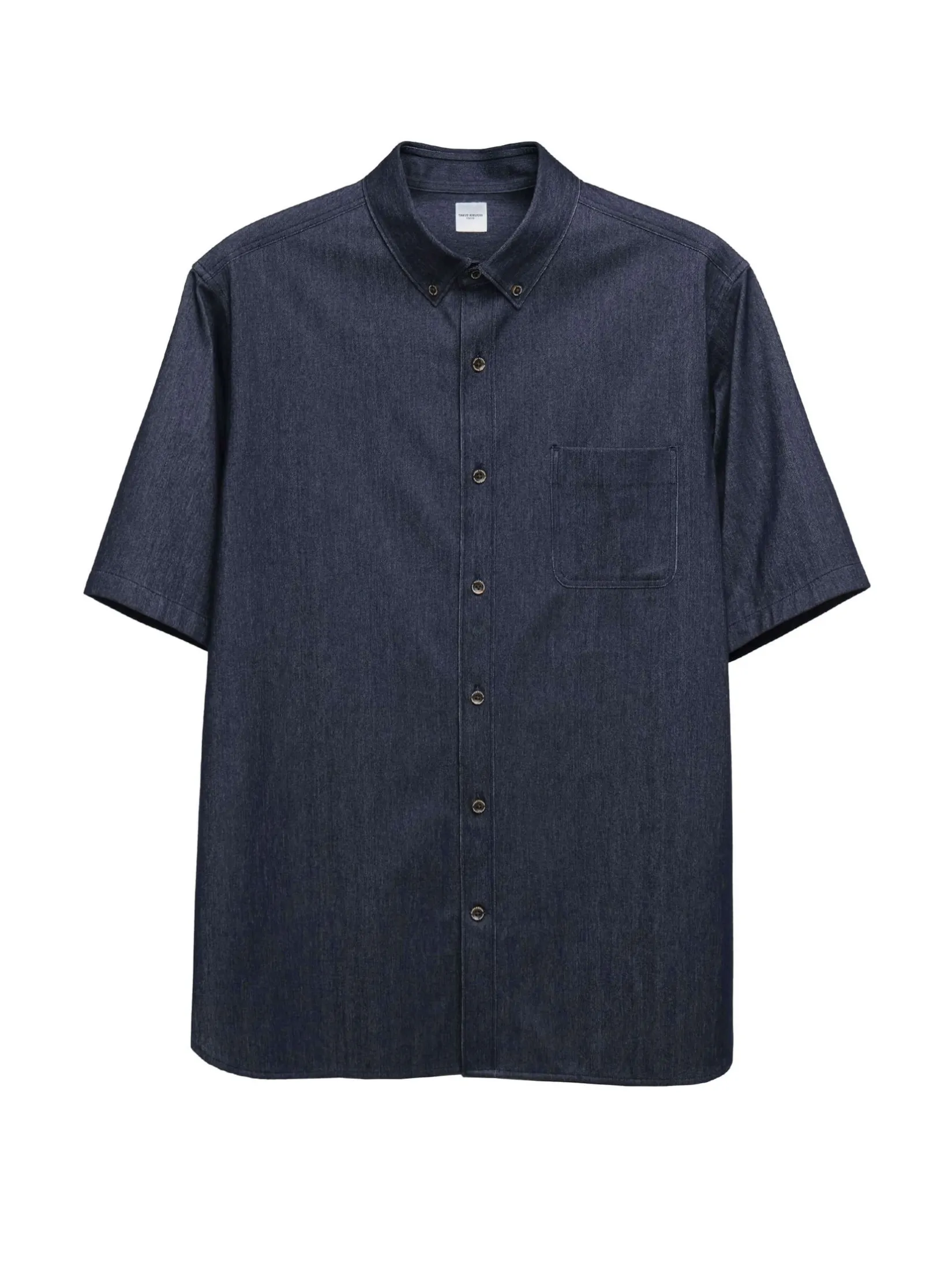 TAKEO KIKUCHI MEN NAVY COTTON POLYESTER JERSEY SS SHIRT