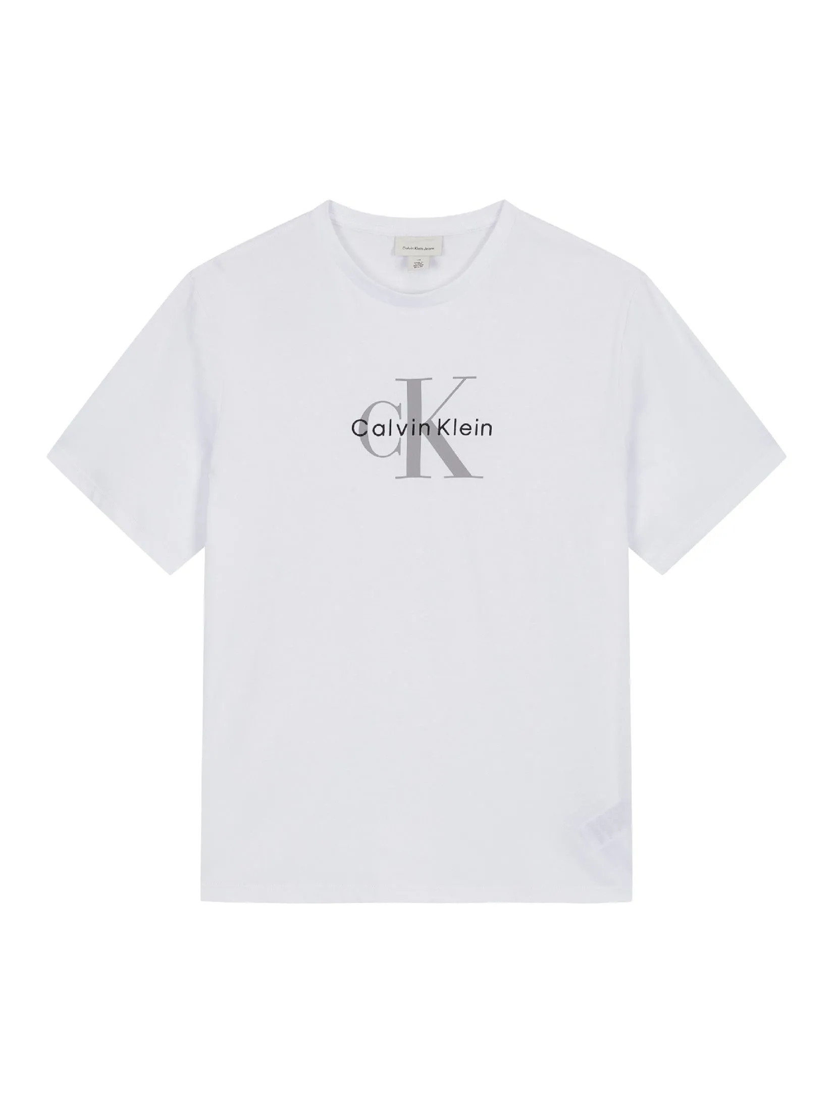 CALVIN KLEIN Men's Regular Fit Hero Monogram Logo Short Sleeve T-Shirt White