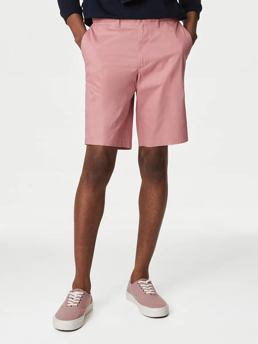 MARKS & SPENCER Men Chino Shorts Super Lightweight Stretch Pale Rose