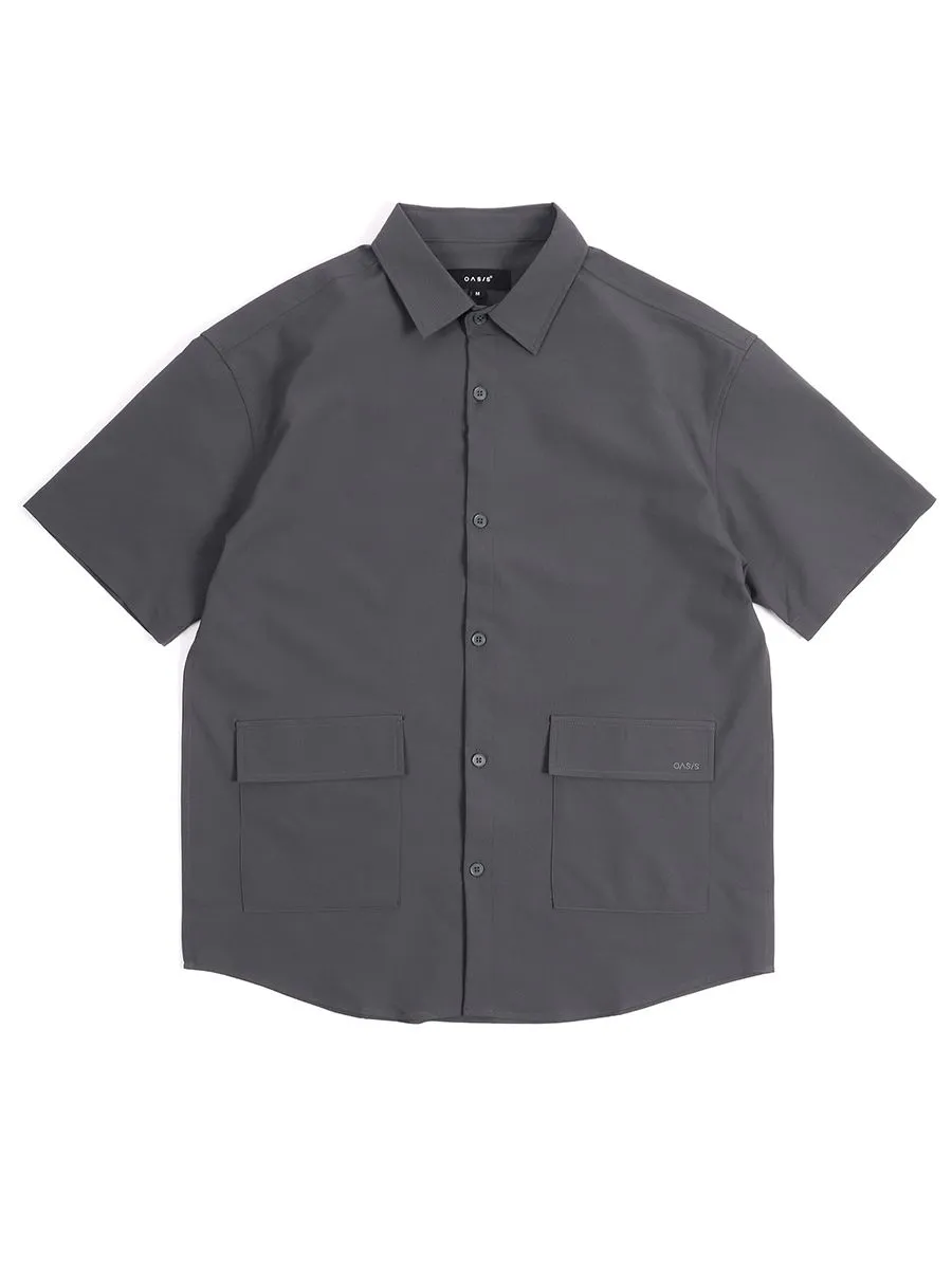 OASIS Men's Short sleeve Shirt Dark grey