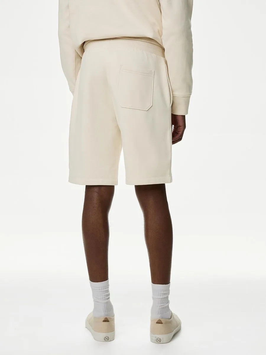 MARKS & SPENCER Men Shorts Cotton Rich Oversized Jersey NZ_Ecru
