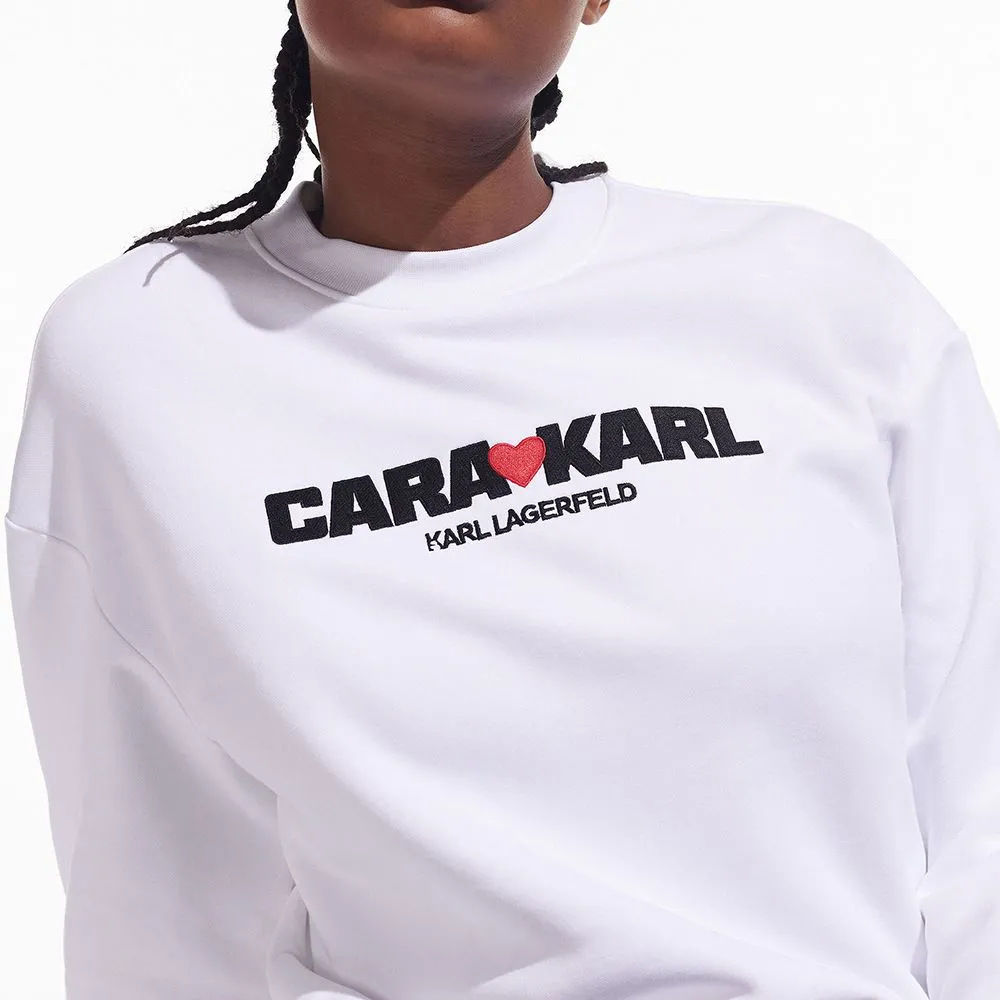 KARL LAGERFELD CARA LOVES KARL SWEATSHIRT WHITE