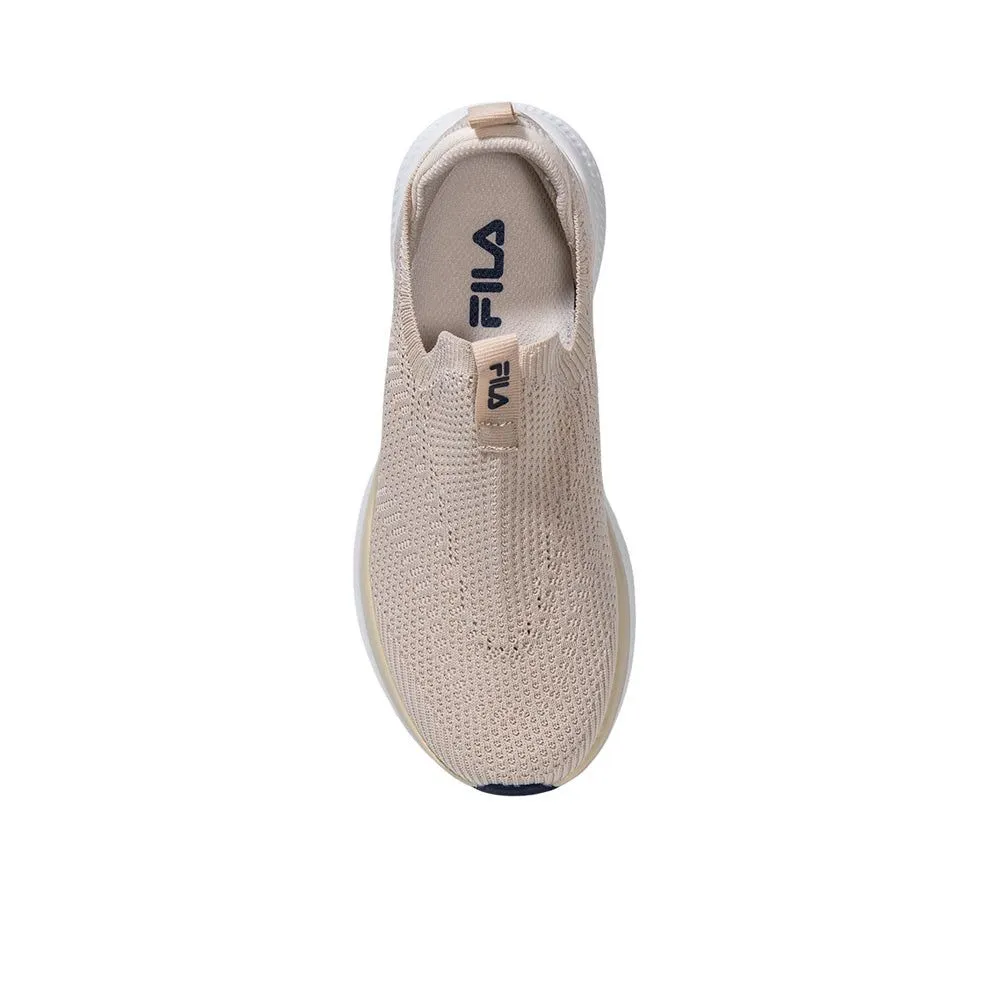 FILA Women Running Shoes Knit Slip-On Beige - FI039SH579ELTH