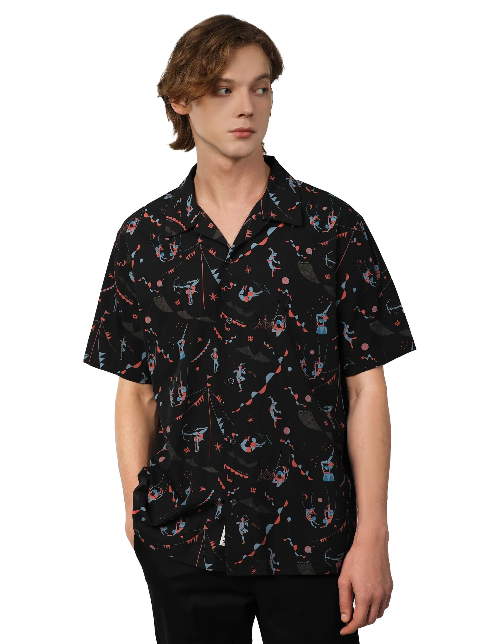 JOHN HENRY Men's Short Sleeves Shirts (Relaxed Fit) MERRIMENT Navy